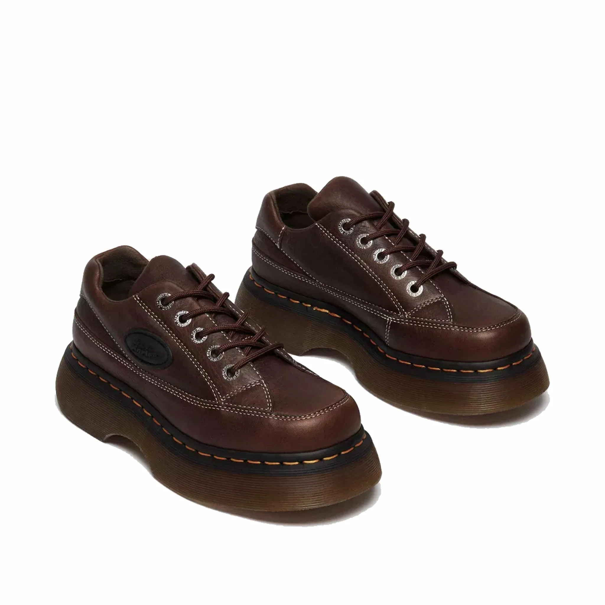 Dr. Martens Women's Buzz 5-Eye Grizzly Leather Shoes (Dark Brown) - Image 2