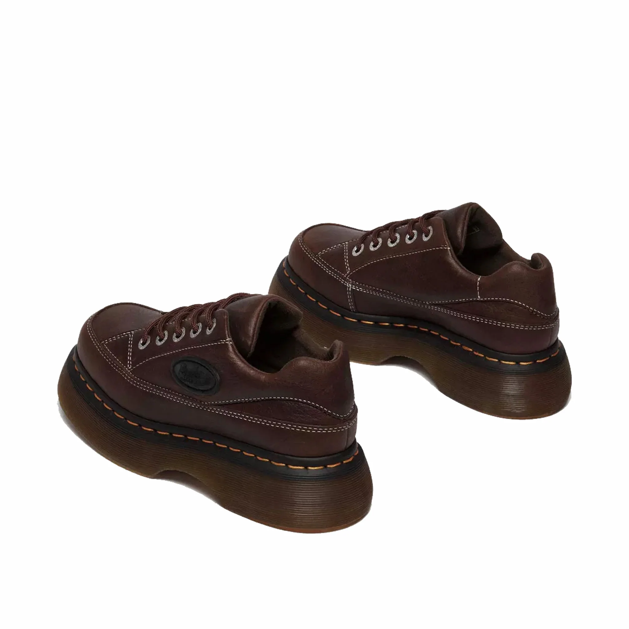 Dr. Martens Women's Buzz 5-Eye Grizzly Leather Shoes (Dark Brown) - Image 3