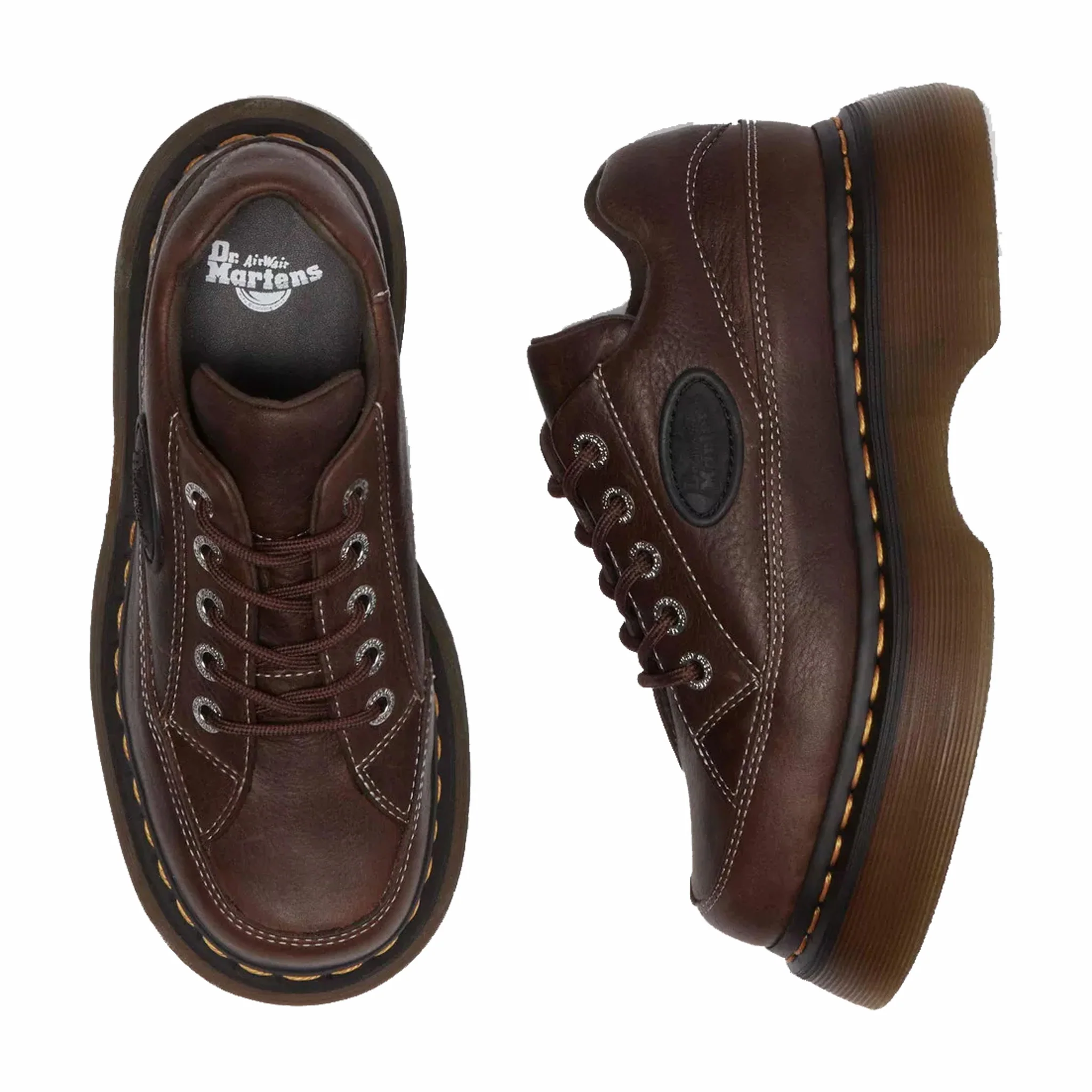 Dr. Martens Women's Buzz 5-Eye Grizzly Leather Shoes (Dark Brown) - Image 4