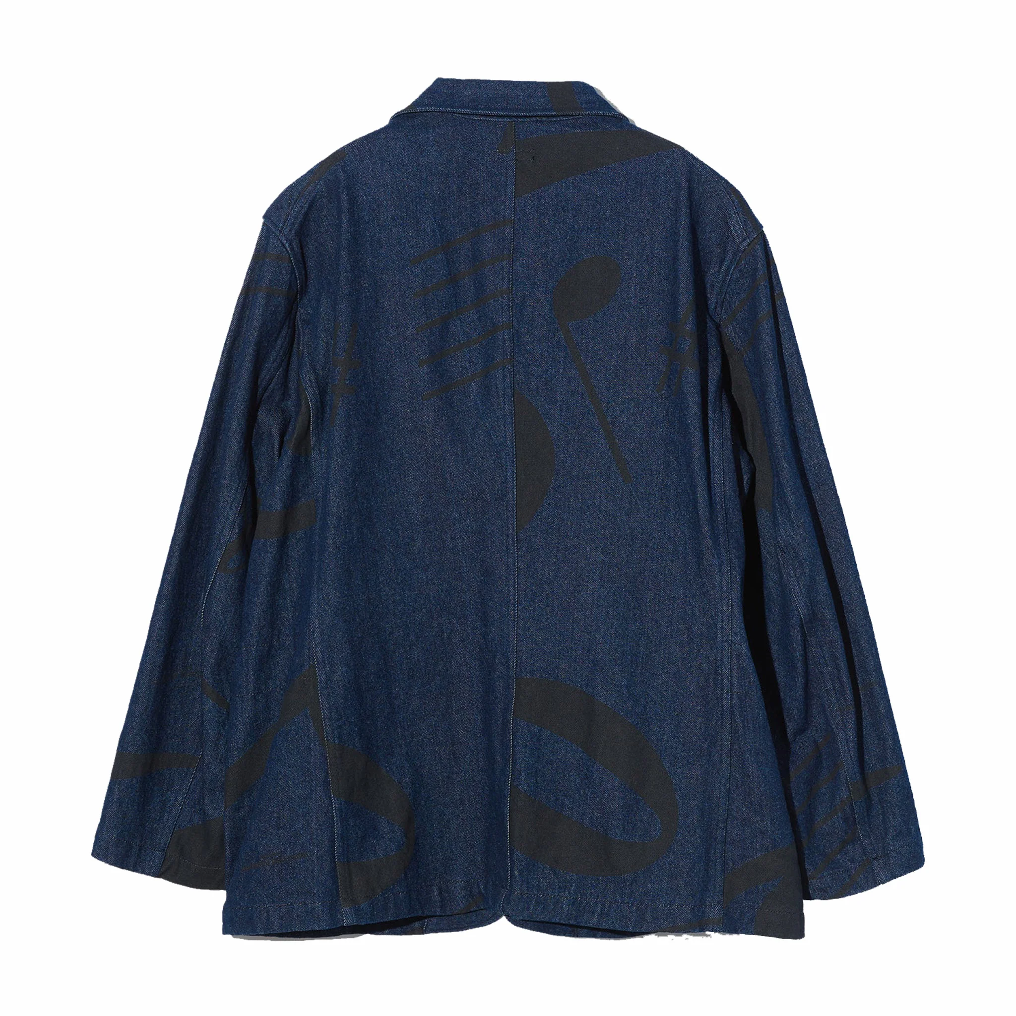 Engineered Garments Bedford Jacket "Music Note Print" - 12oz Denim (Indigo) - Image 2