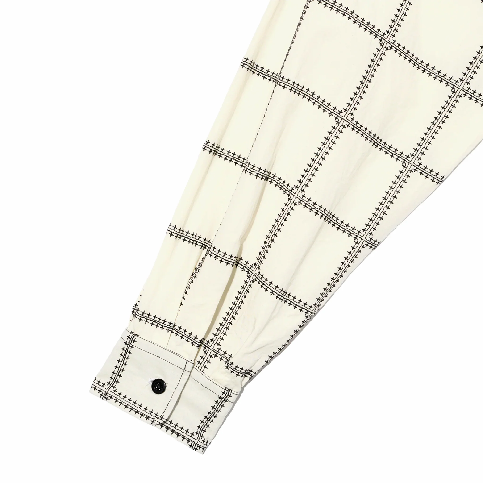 Engineered Garments Bowling Shirt - CP Square Embroidery (White/Black) - Image 4
