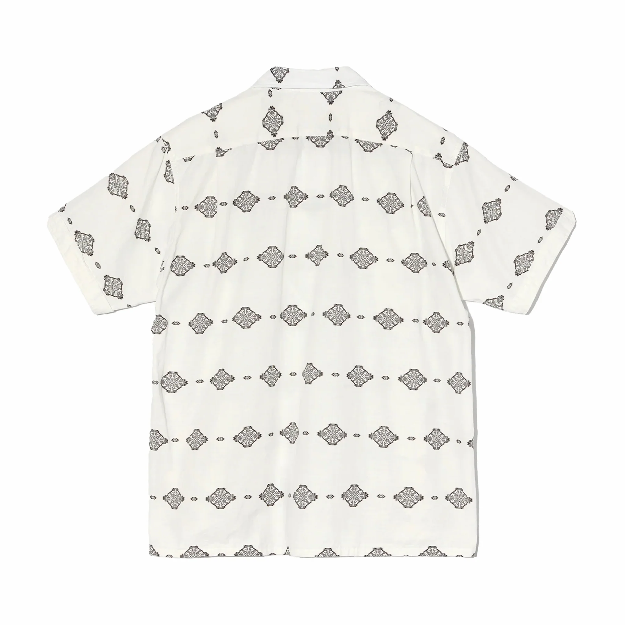 Engineered Garments Camp Shirt - Cotton Ikat Print (White/Black) - Image 2