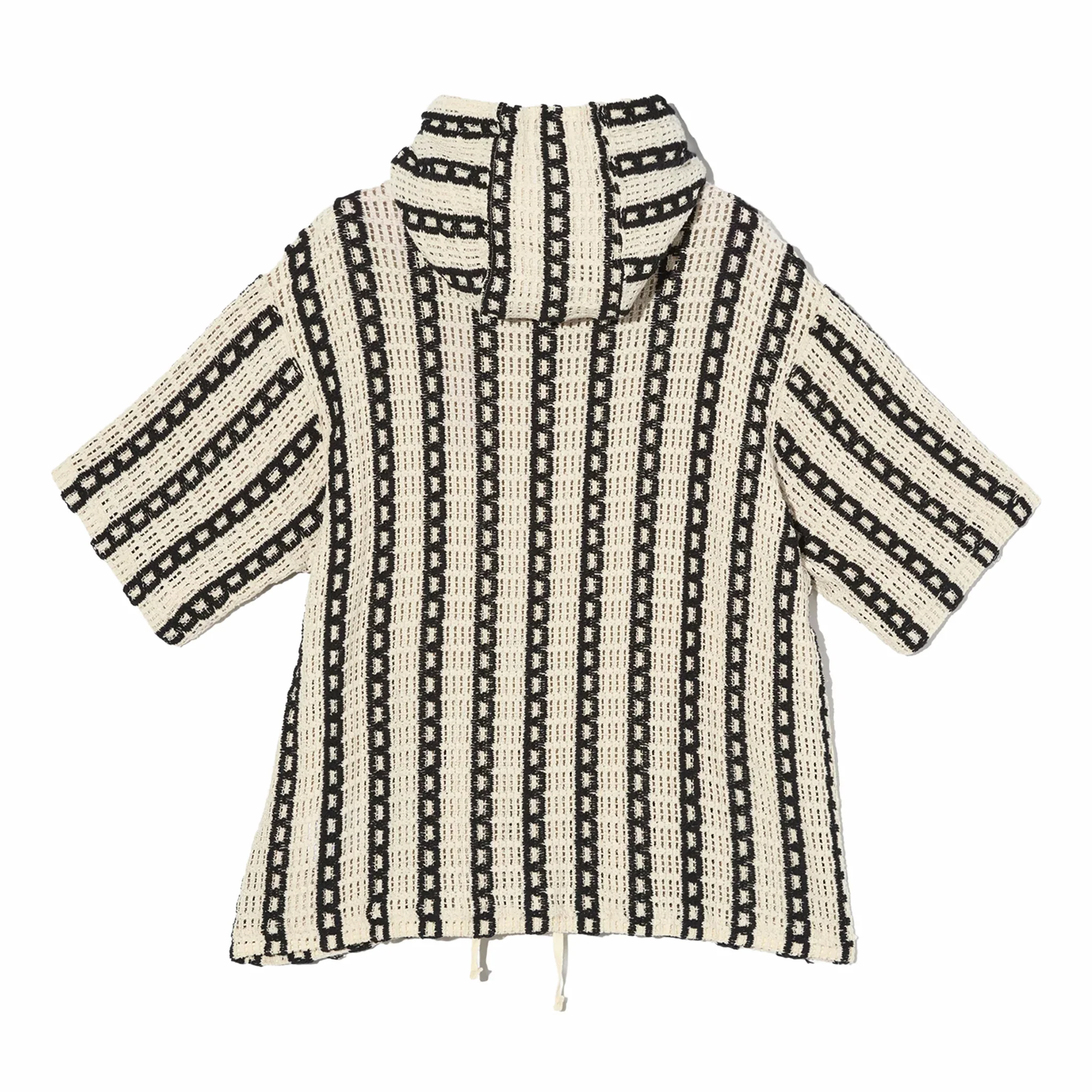 Engineered Garments Short Sleeve Hoody - Stripe CP Crochet (White) - Image 2