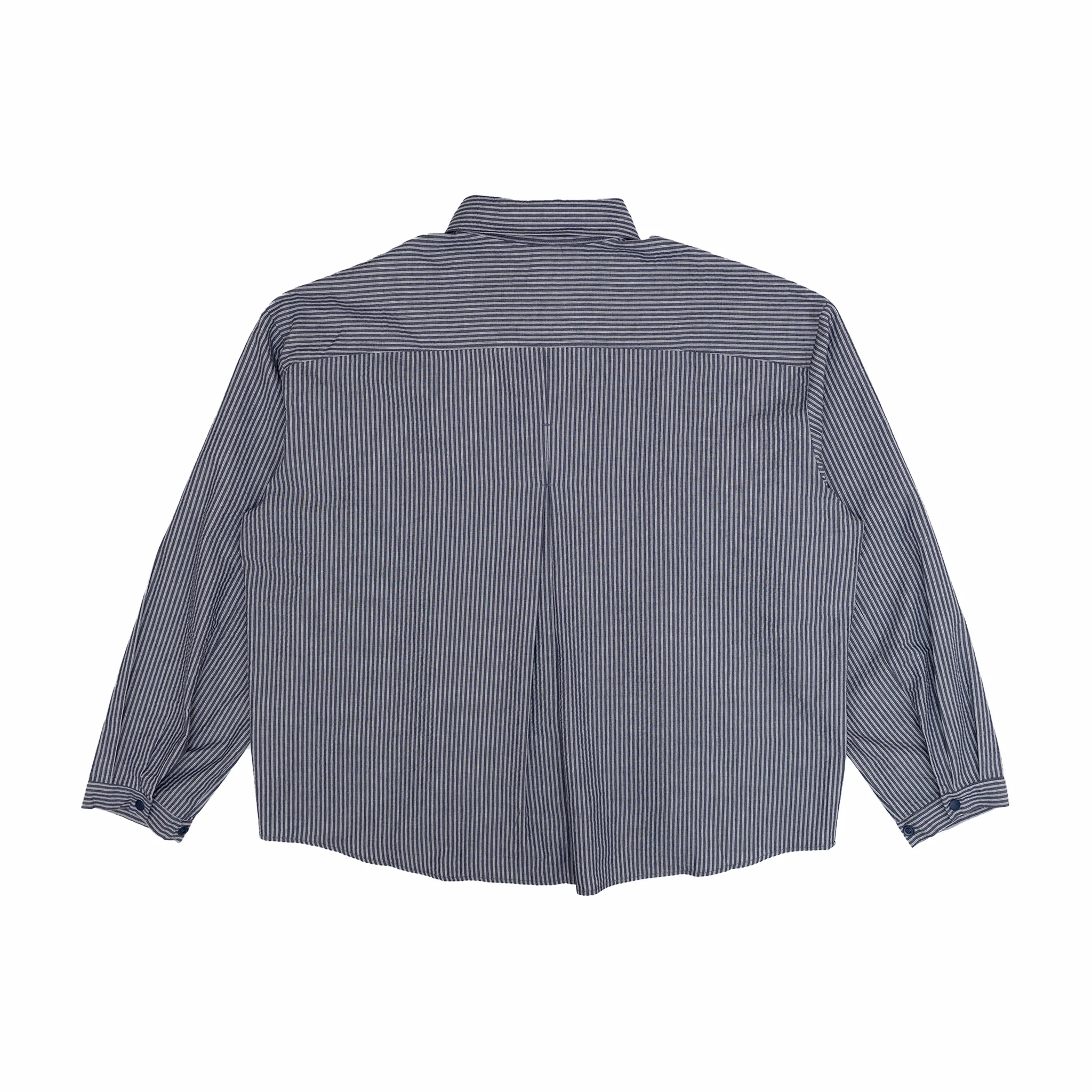 Estudio Niksen Boxy Pleated Shirt (Navy Stripes) - Image 2