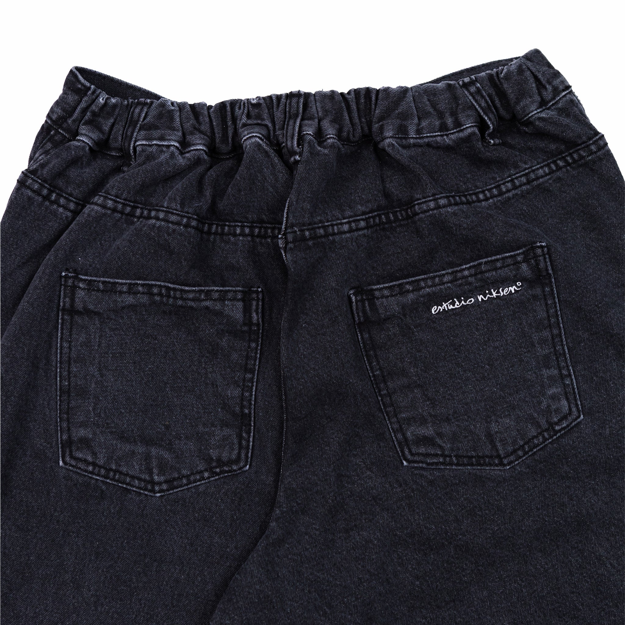 Estudio Niksen Half-Dart Maxi Jeans (Black) - Image 3