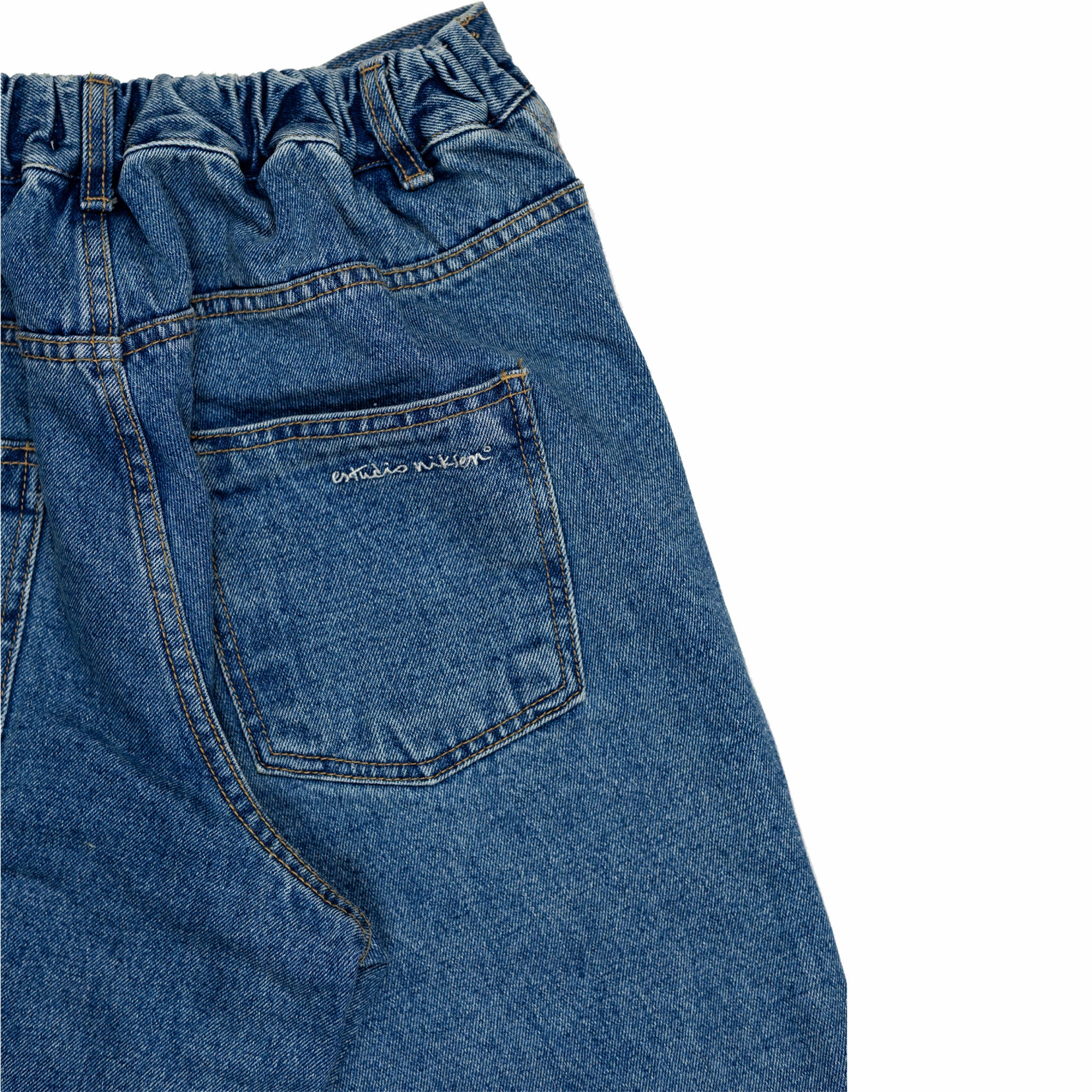 Estudio Niksen Half-Dart Maxi Jeans (Blue) - Image 3