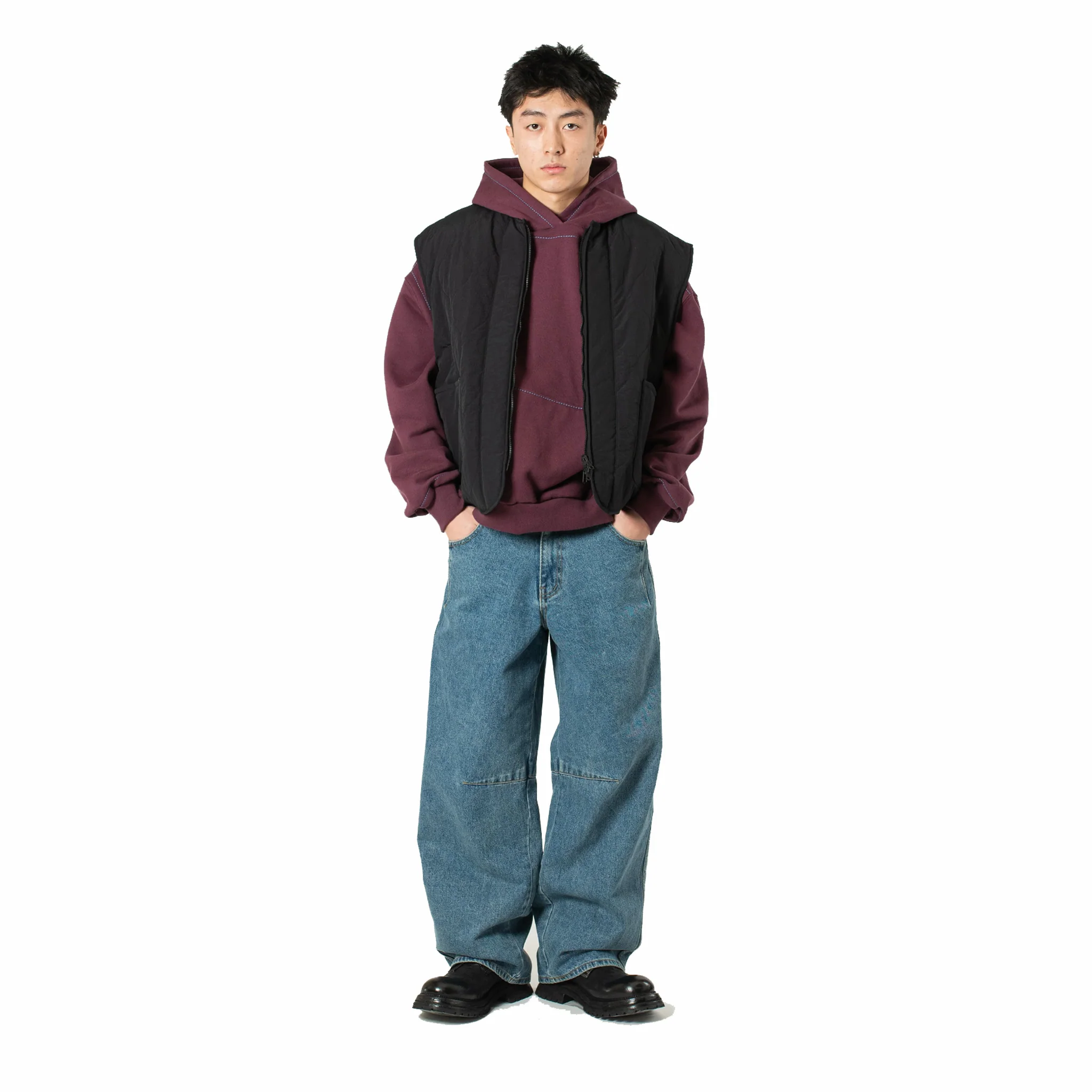 Estudio Niksen Half-Dart Maxi Jeans (Blue) - Image 4