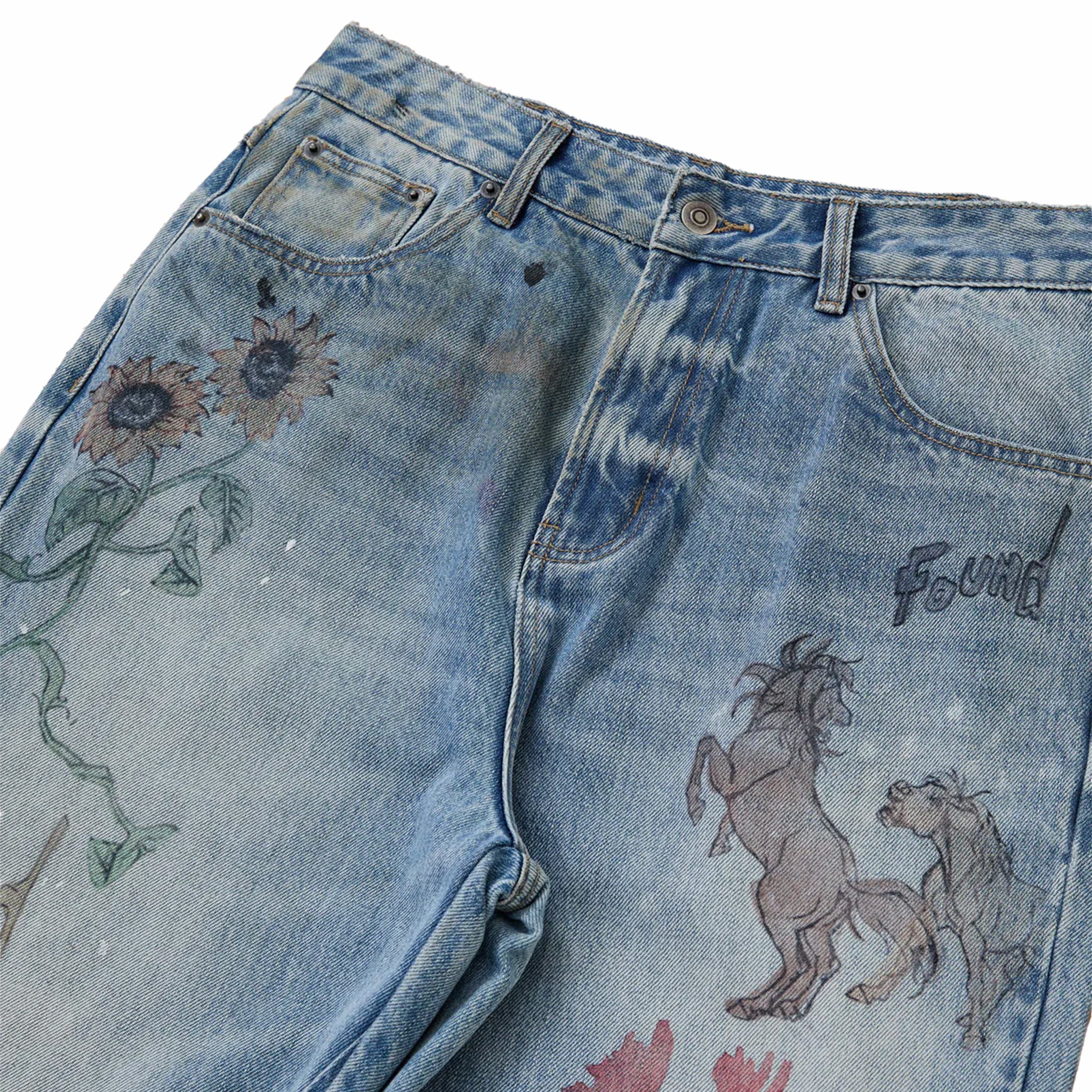 Found Hand Art Jeans (Light Vintage Blue) - Image 3