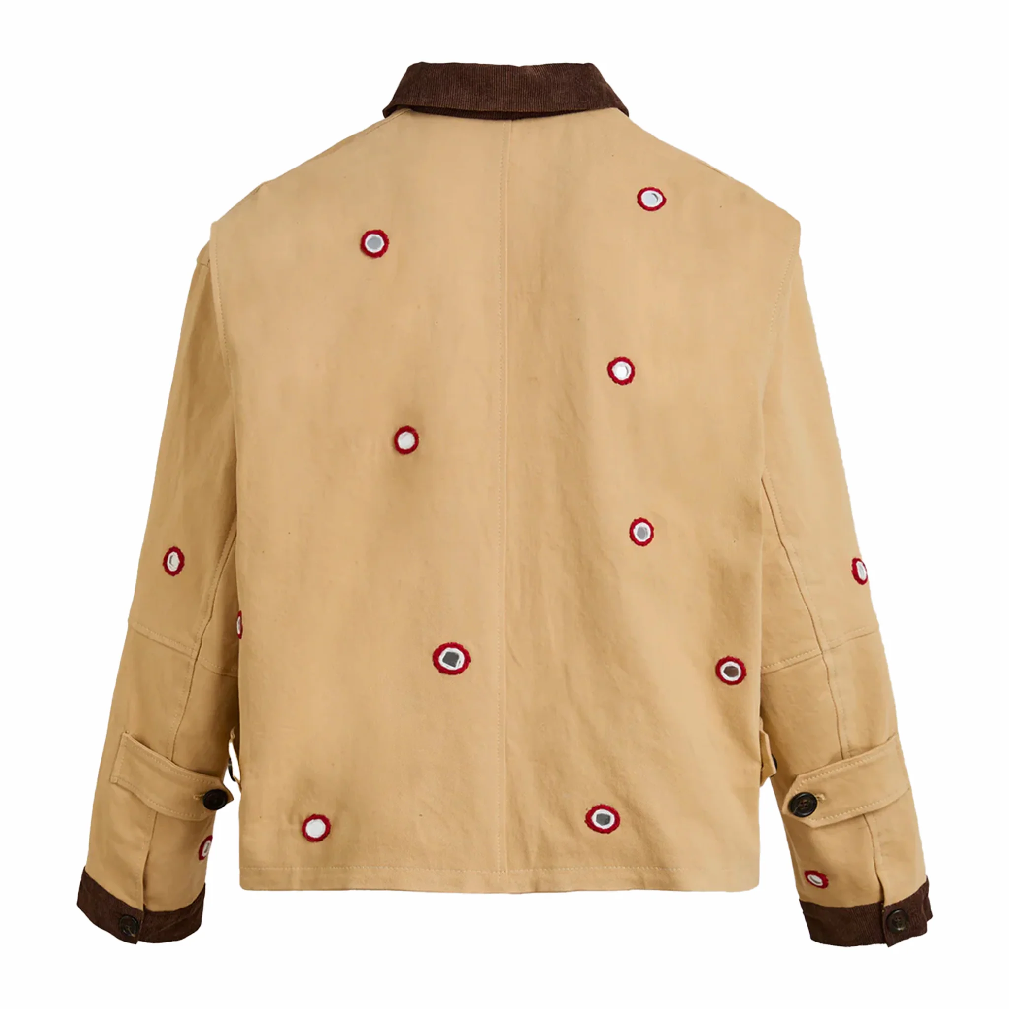 Found Hand Embroidered Paisley Motif Work Jacket (Vintage Sand) - Image 2