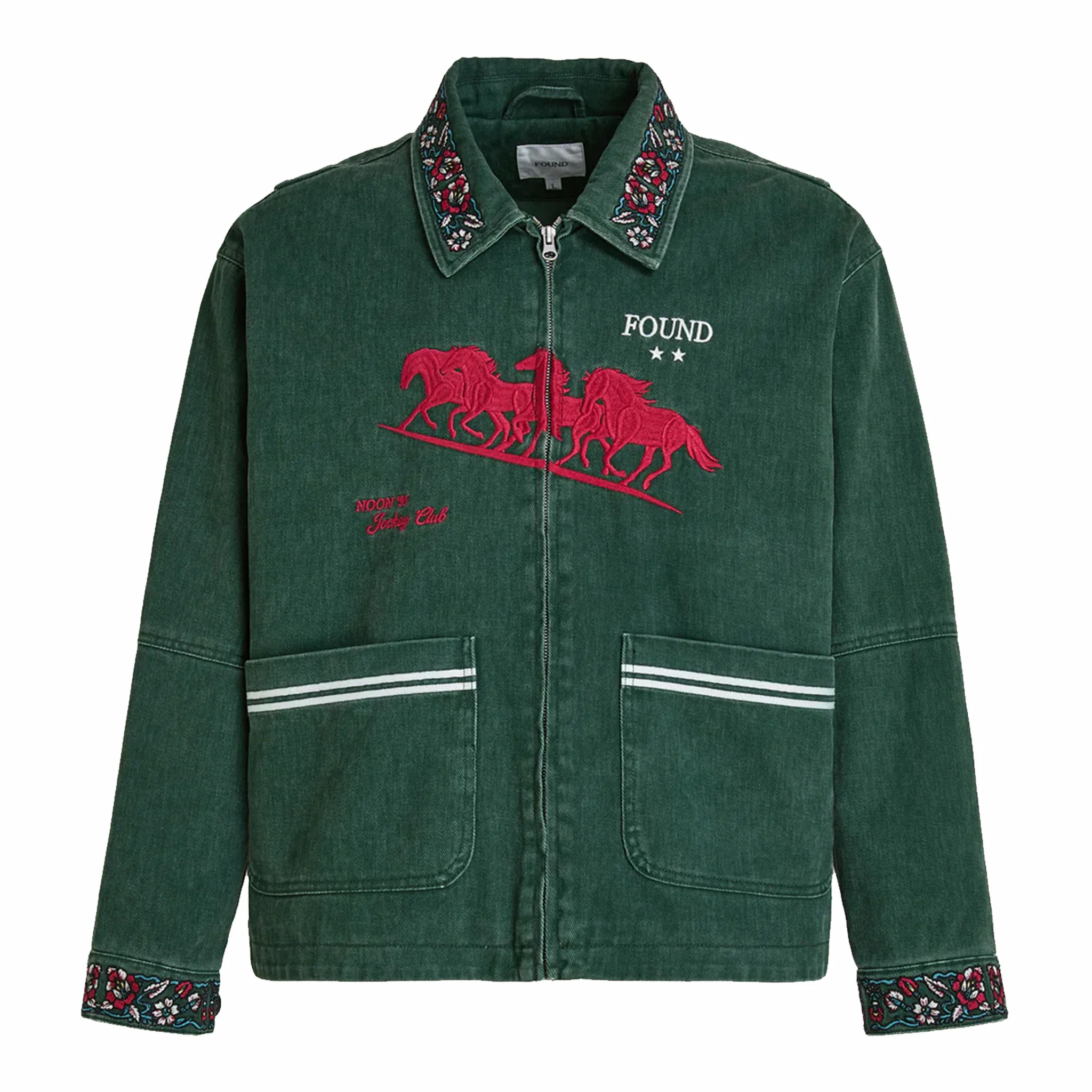Found Jockey Club Embroidered Work Jacket (Vintage Forest)