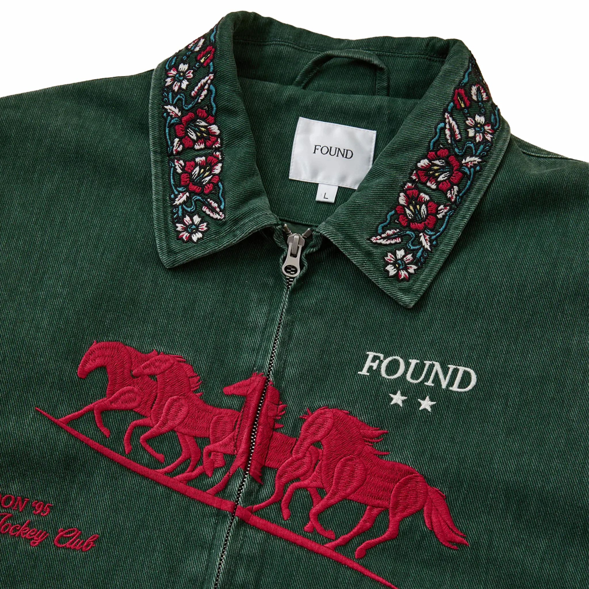 Found Jockey Club Embroidered Work Jacket (Vintage Forest) - Image 3