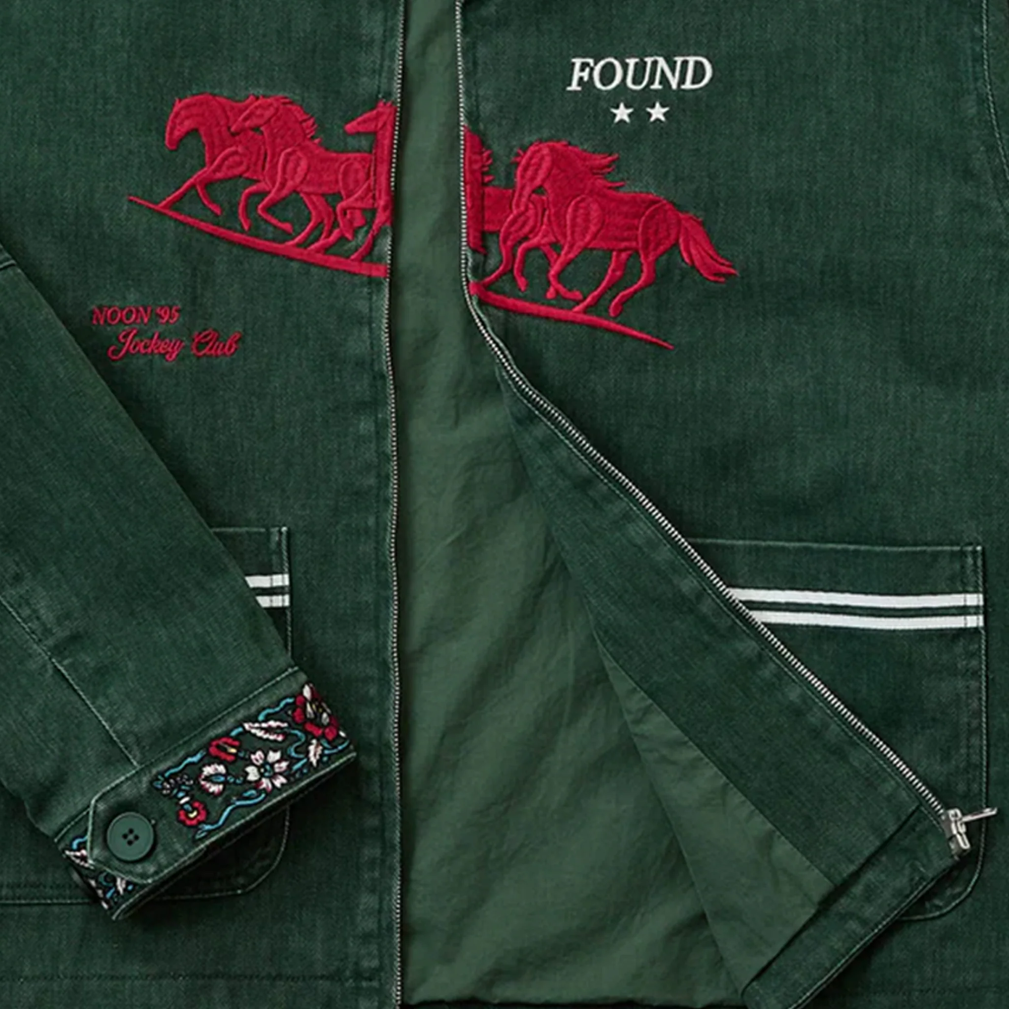 Found Jockey Club Embroidered Work Jacket (Vintage Forest) - Image 4