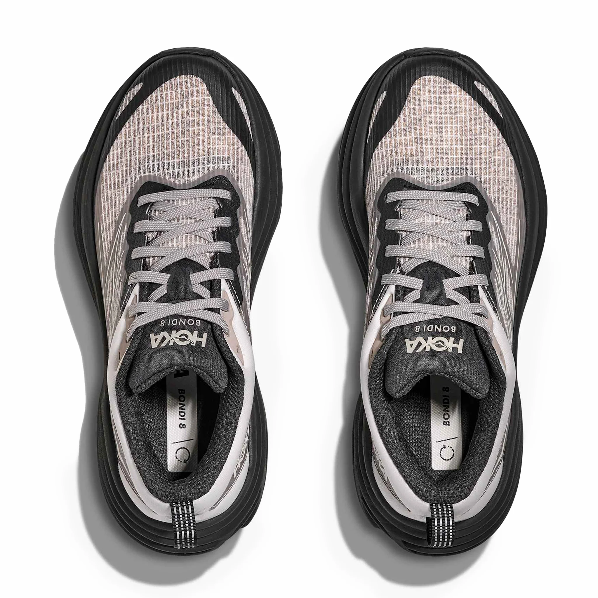 Hoka Men's Bondi 8 TS Caged (Grout/Carbon Black) - Image 3