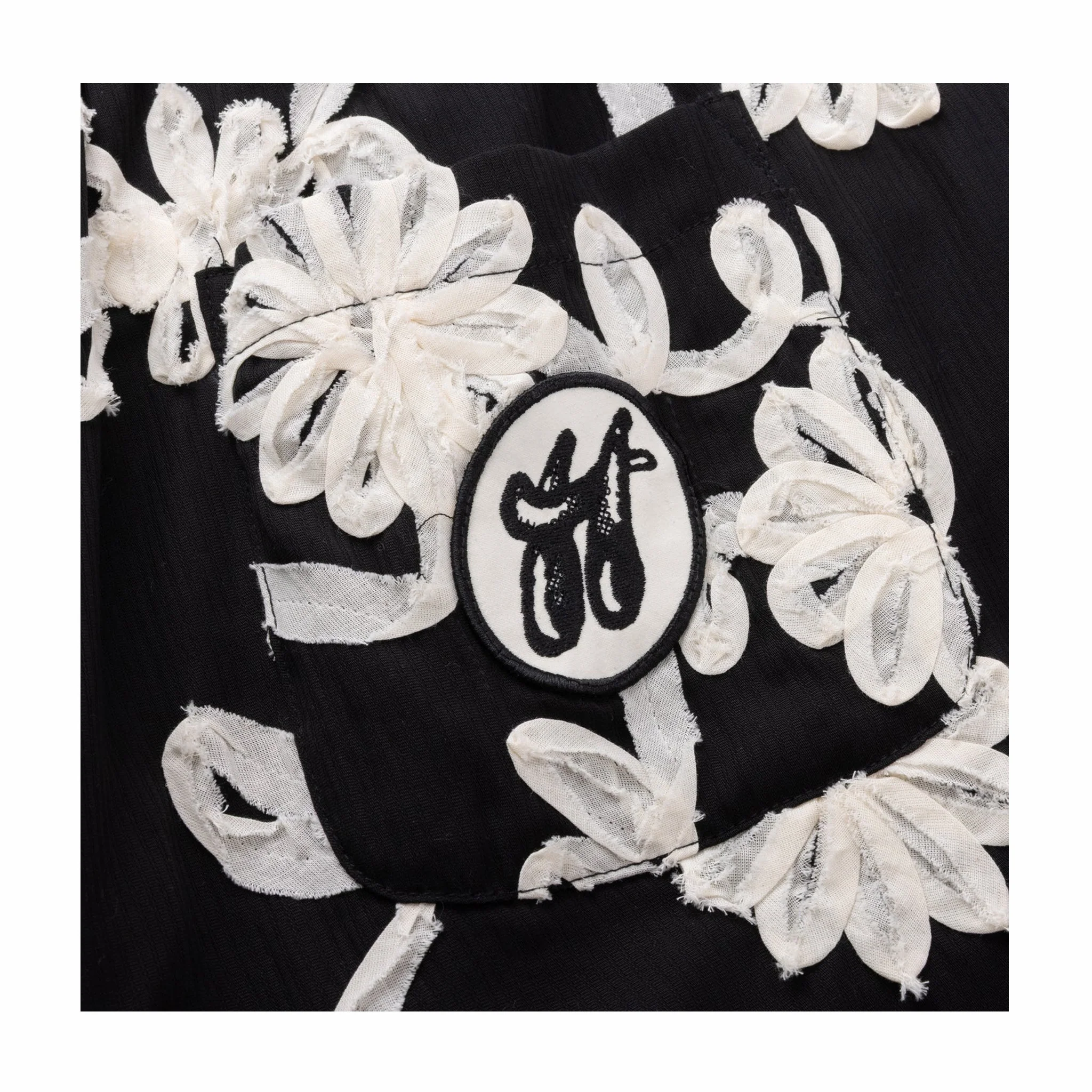 Honor The Gift Floral Ribbon Ankle Pant (Black/White) - Image 3