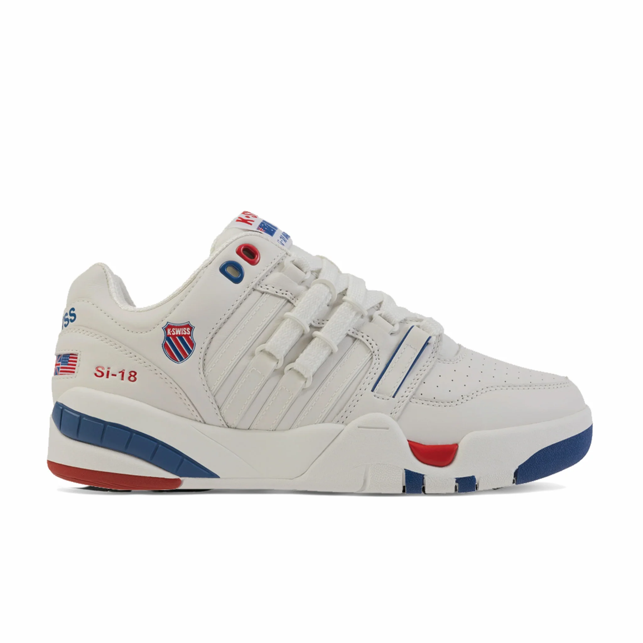 K-Swiss Men's SI-18 International (Premium White/Mars Red/Federal Blue)