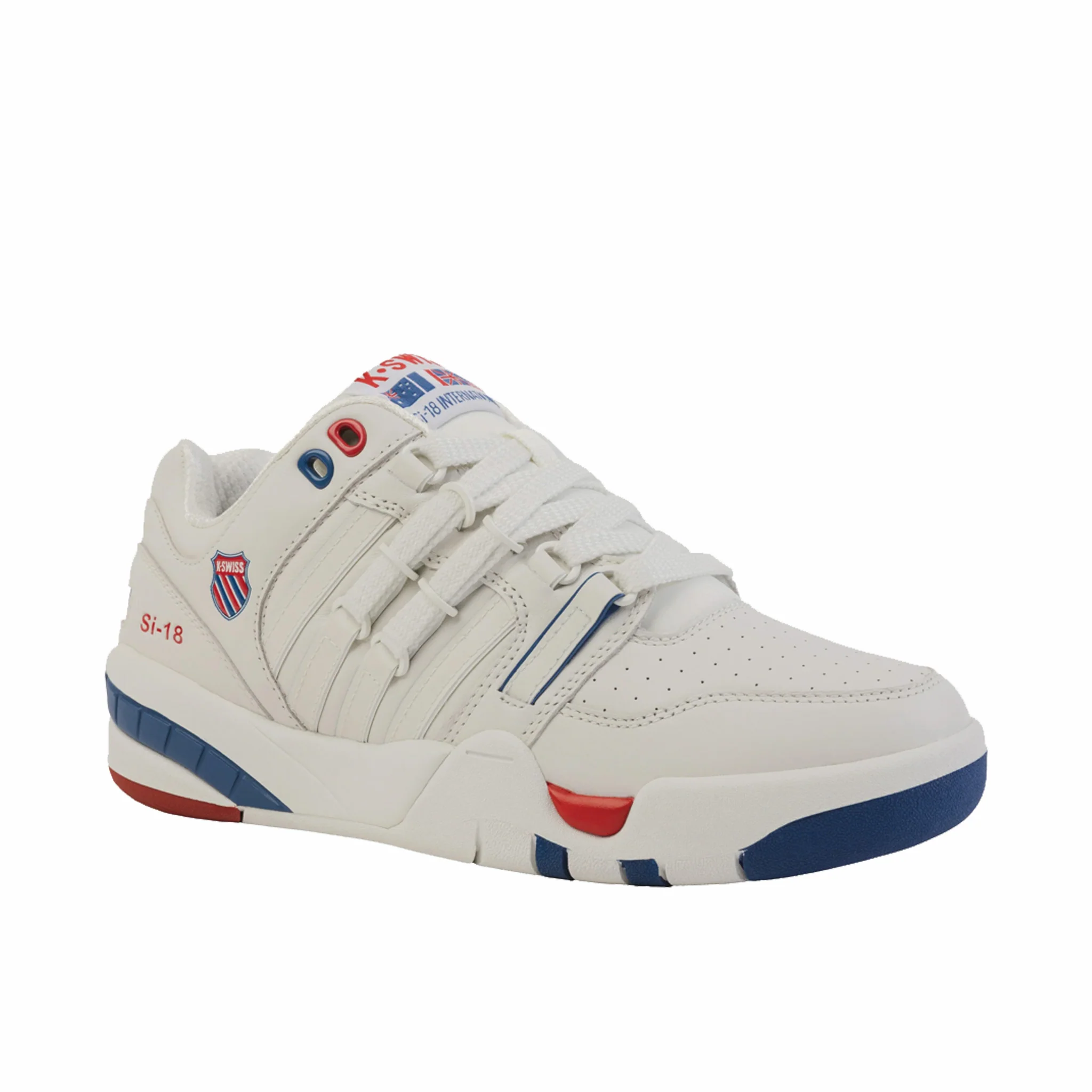 K-Swiss Men's SI-18 International (Premium White/Mars Red/Federal Blue) - Image 2