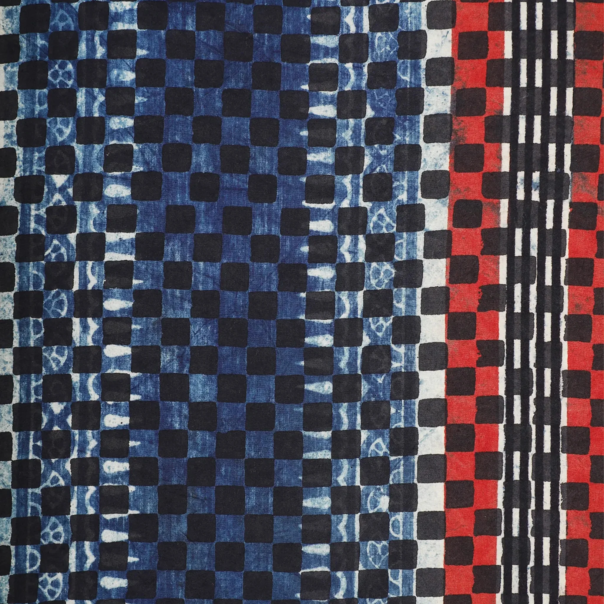 Kardo Ajrakh Bandana (Natural/Blue) - Image 2