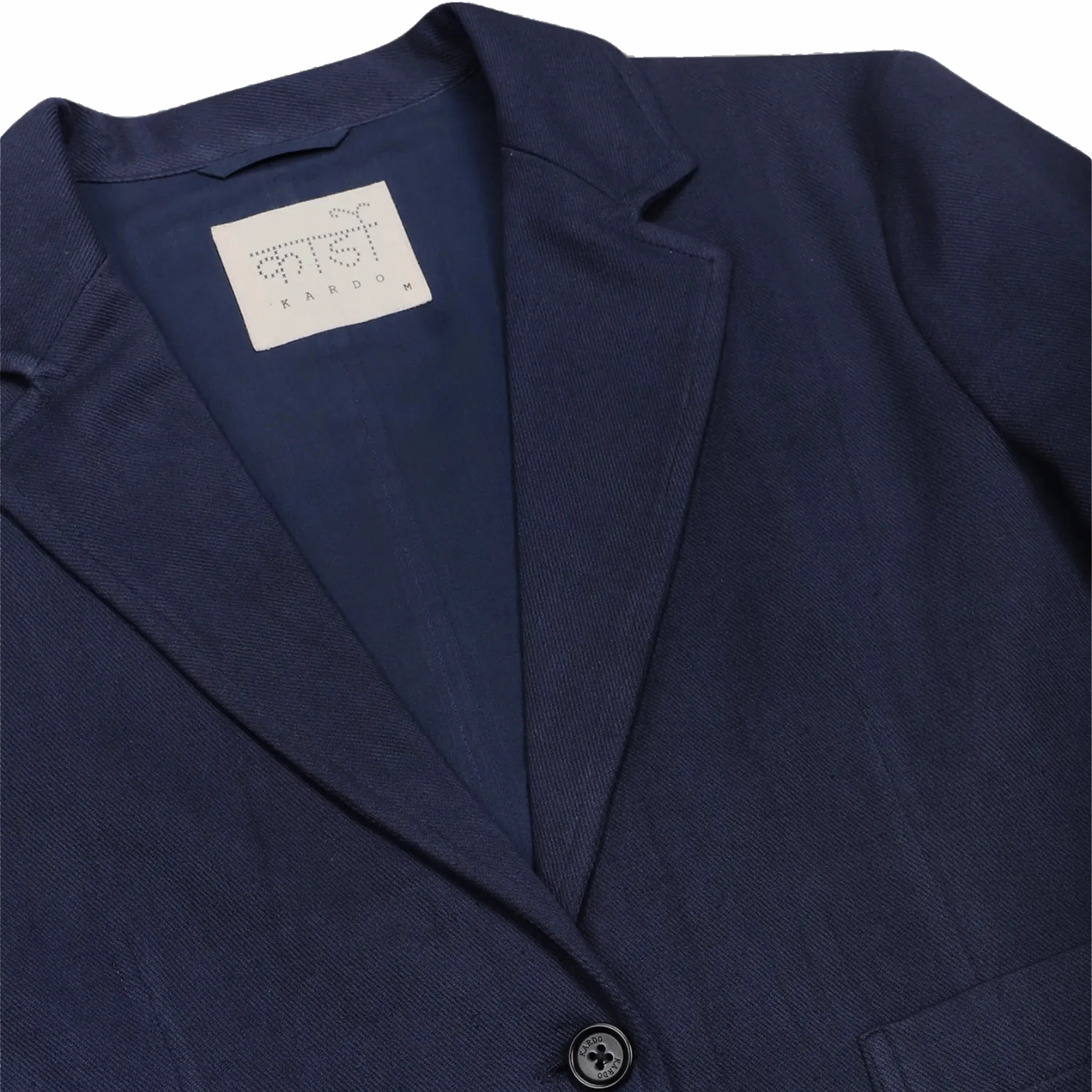 Kardo Hugh 2.0 Oversized 2 Button Blazer - Handwoven Twill (Navy) - Image 2