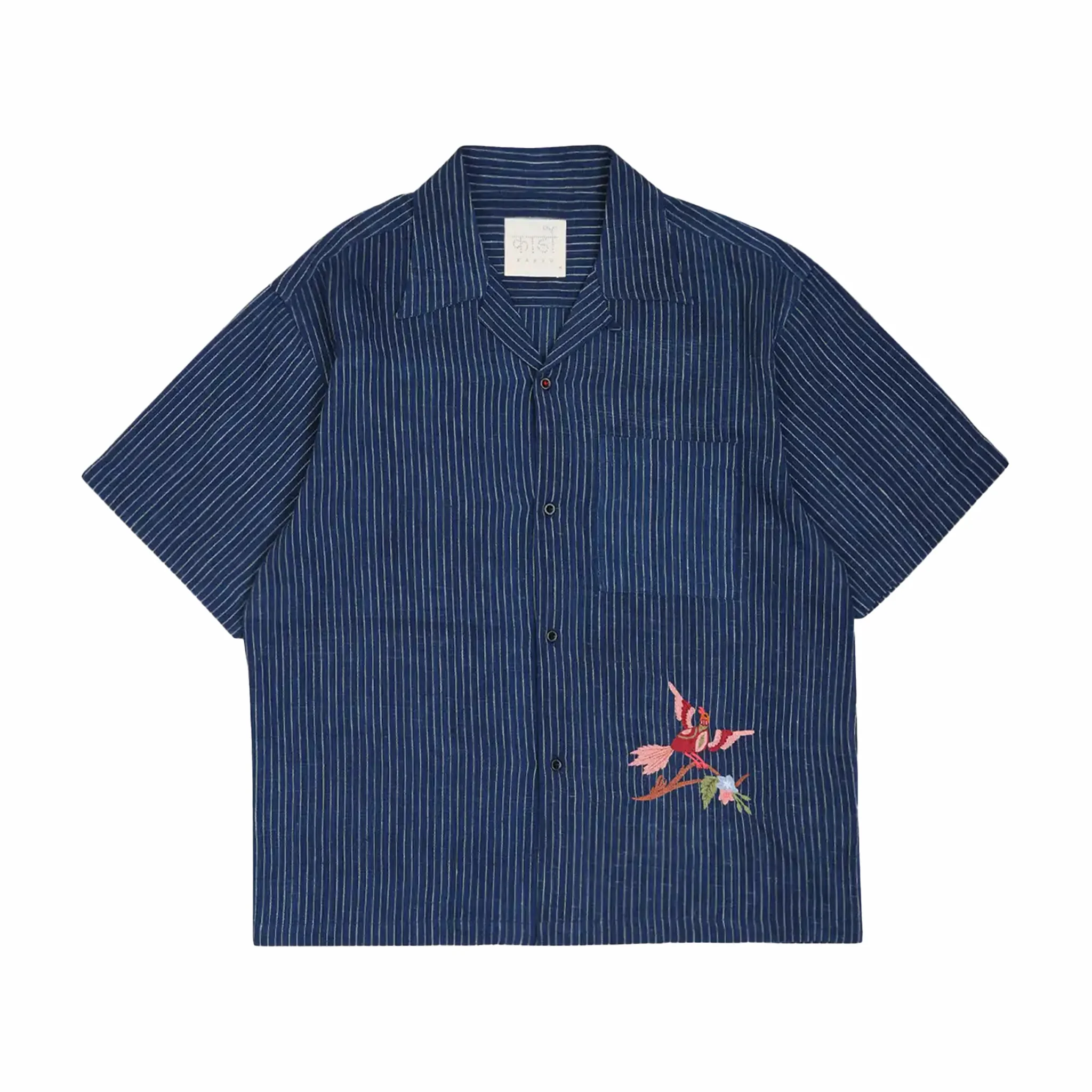 Kardo Rohit Embroidered Short Sleeve Shirt (Indigo)