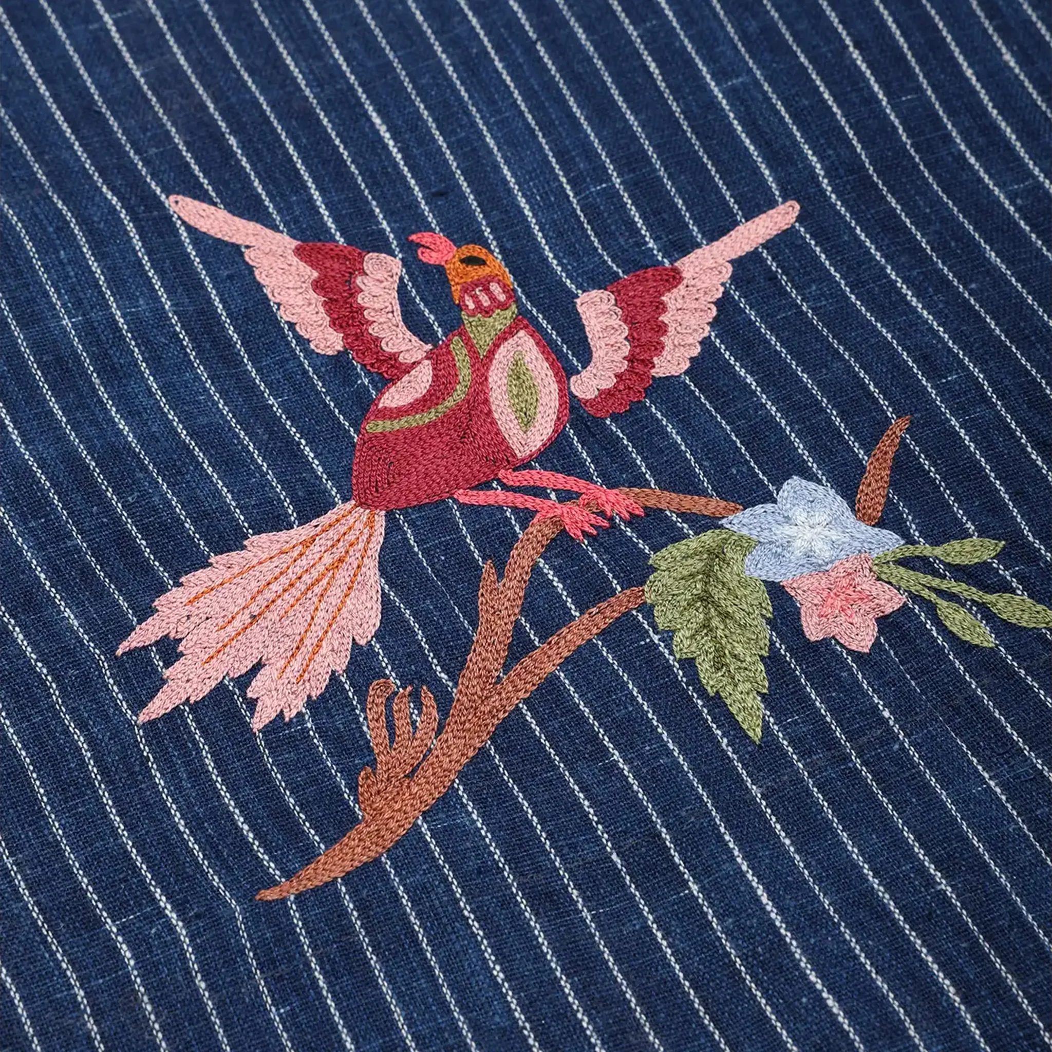 Kardo Rohit Embroidered Short Sleeve Shirt (Indigo) - Image 3