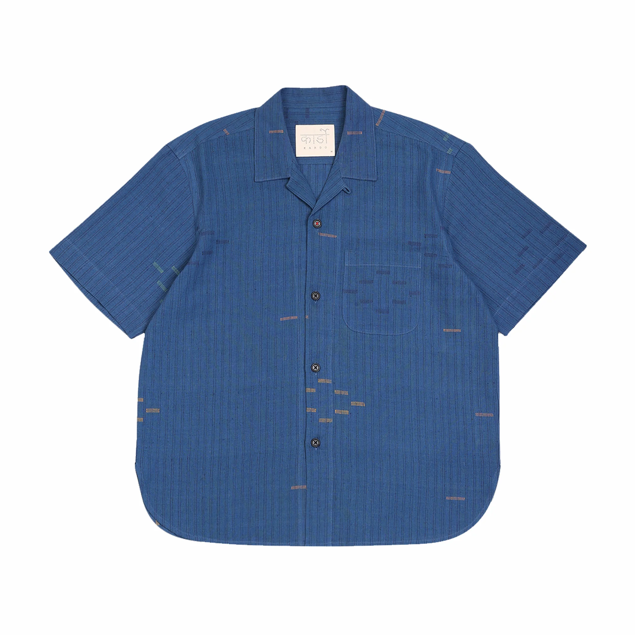 Kardo Ronen Extra Weft Short Sleeve Shirt (Blue)