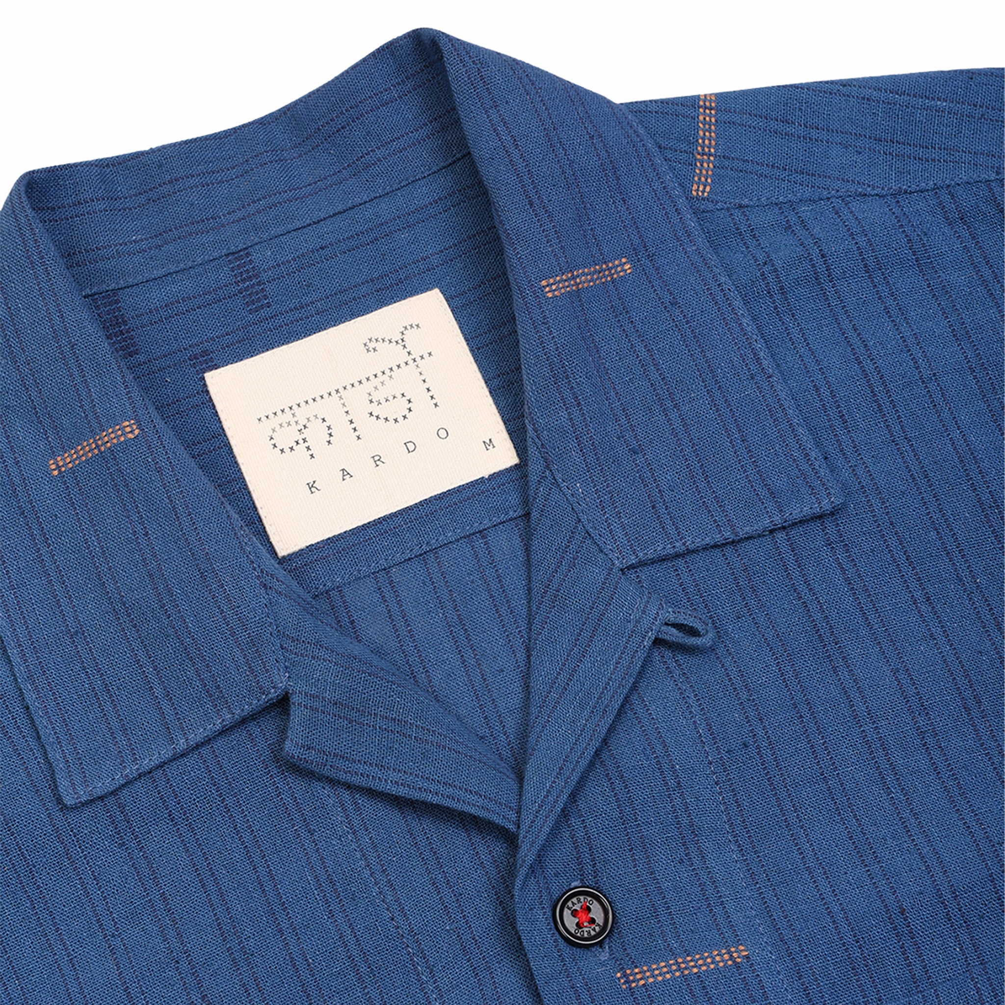 Kardo Ronen Extra Weft Short Sleeve Shirt (Blue) - Image 2