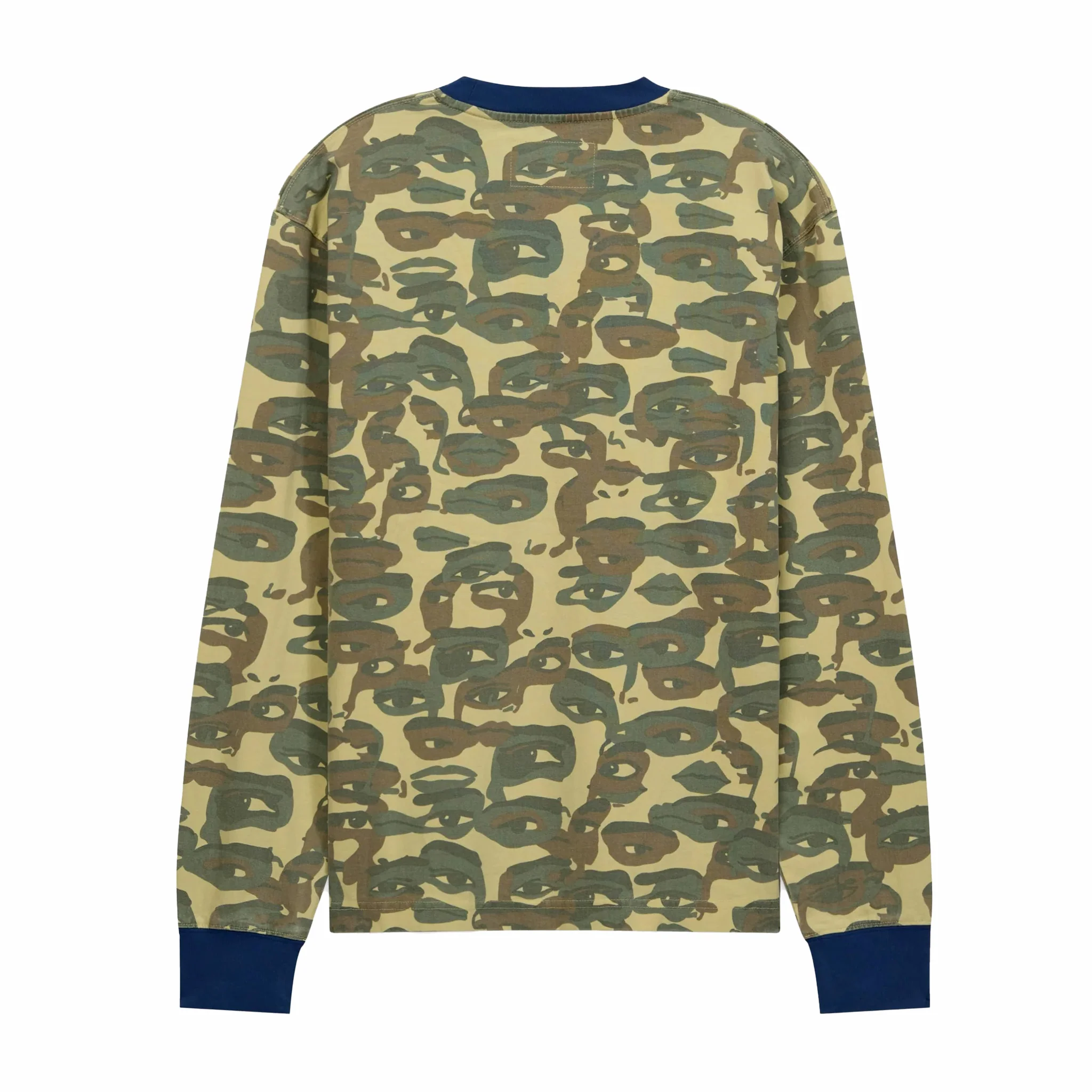 Kidsuper Face Camo Longsleeve Shirt (Heavy Wash/Blue Rib) - Image 2