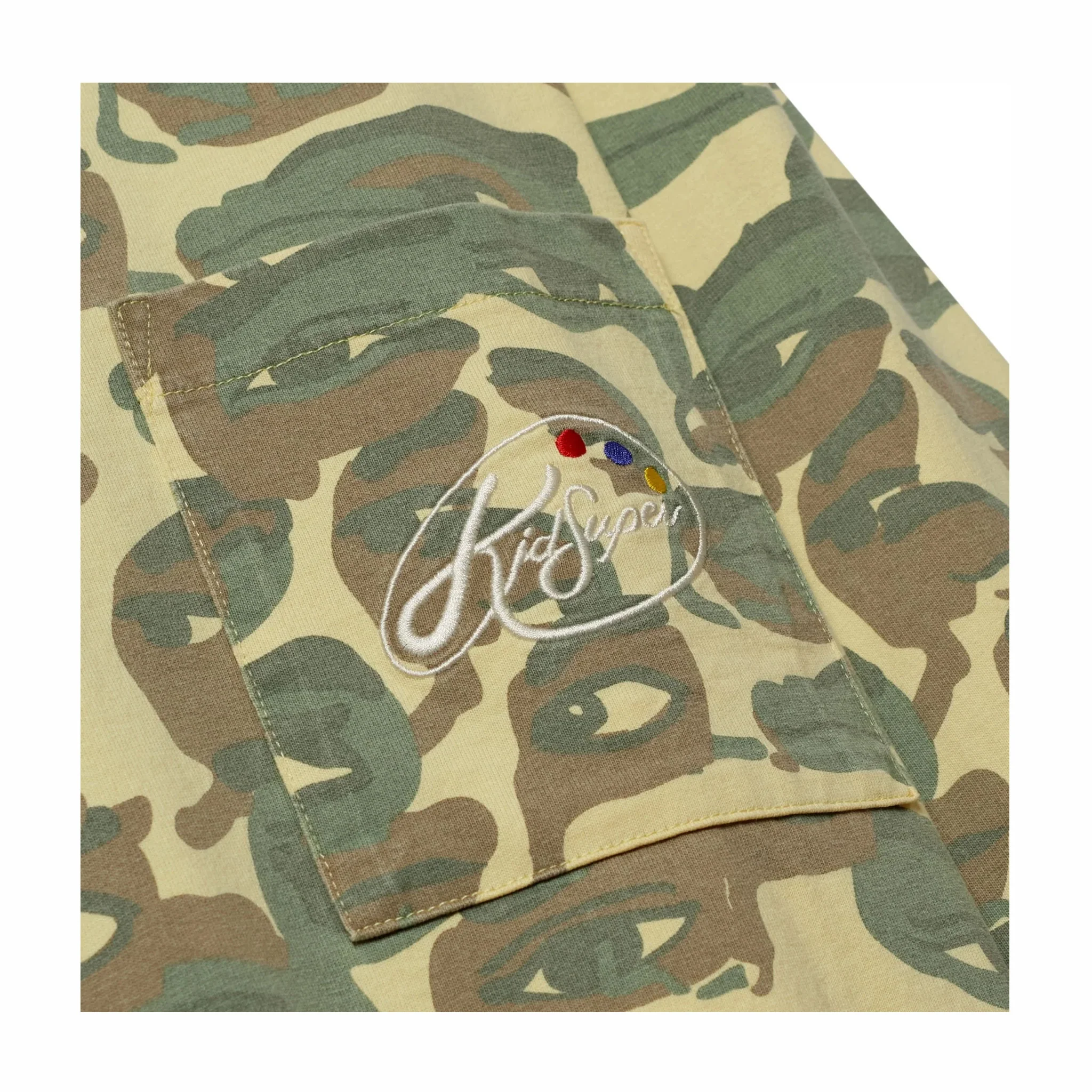 Kidsuper Face Camo Longsleeve Shirt (Heavy Wash/Blue Rib) - Image 3