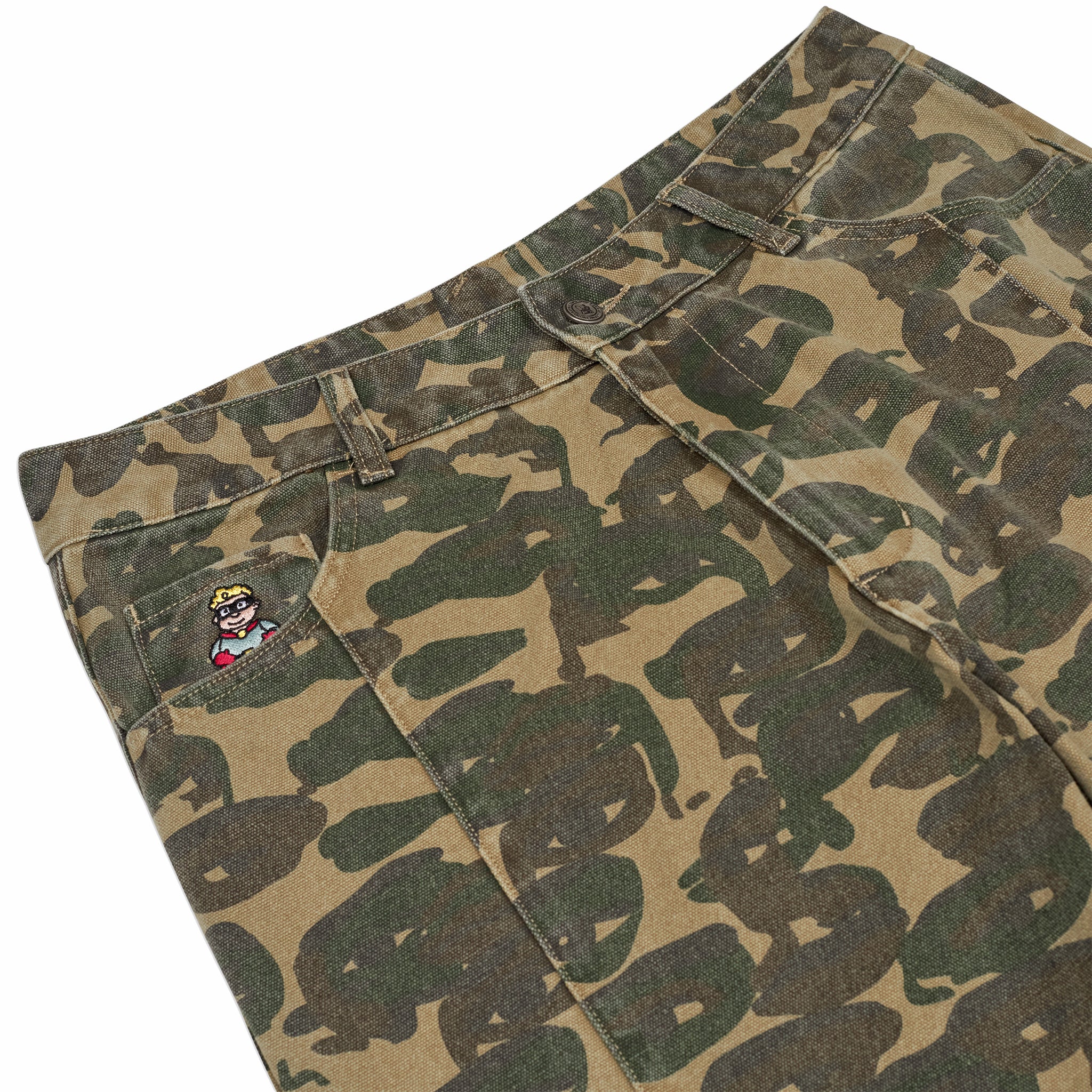 Kidsuper Face Camo Wide Leg Jean (Dark Green) - Image 3