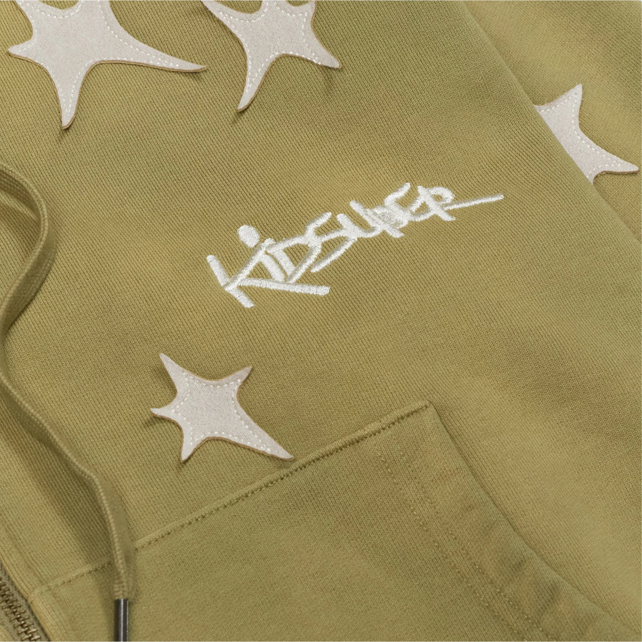 Kidsuper Stars Patchwork Washed Hoodie (Green) - Image 3