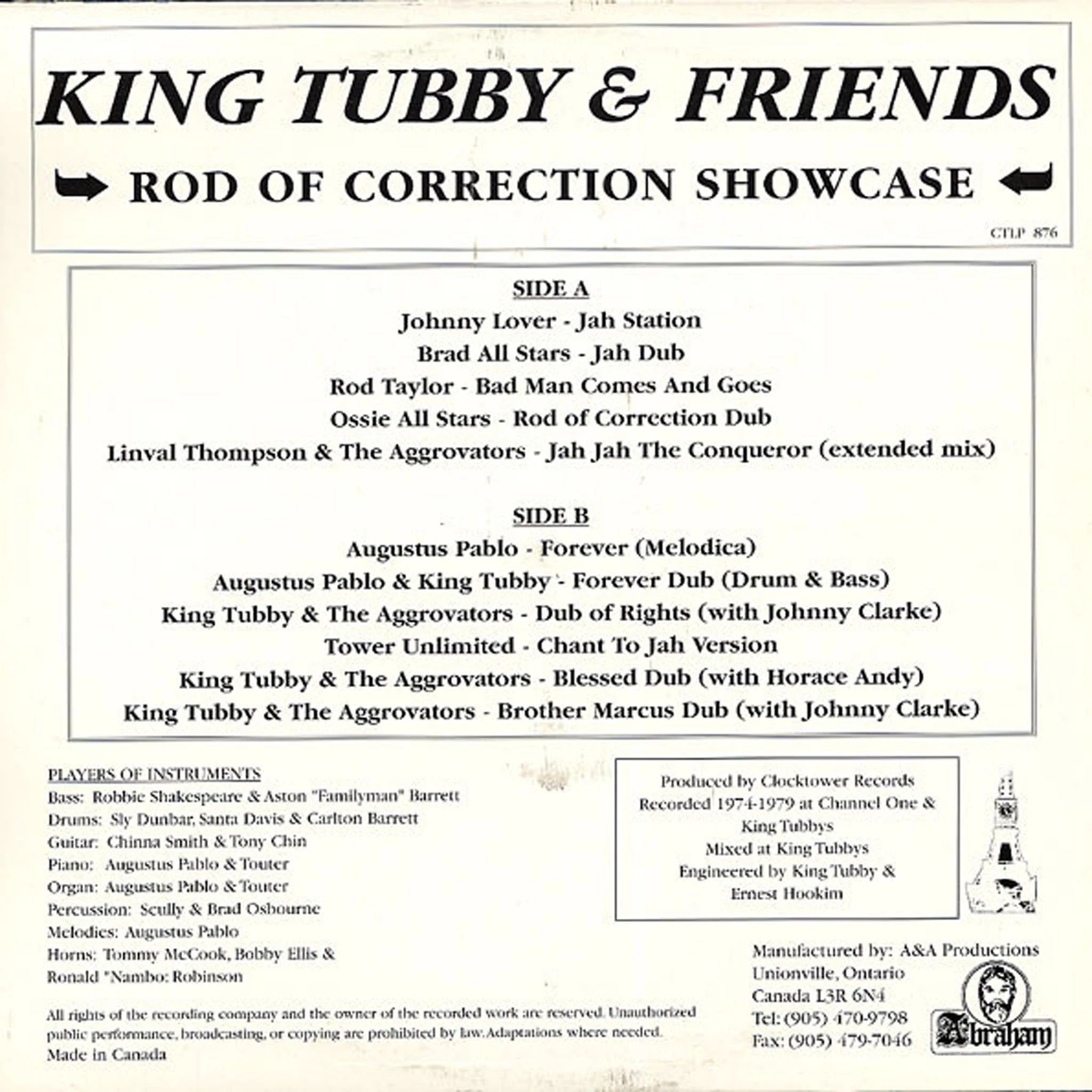King Tubby & Friends "Rod Of Correction Showcase" LP (Black Vinyl) - Image 2