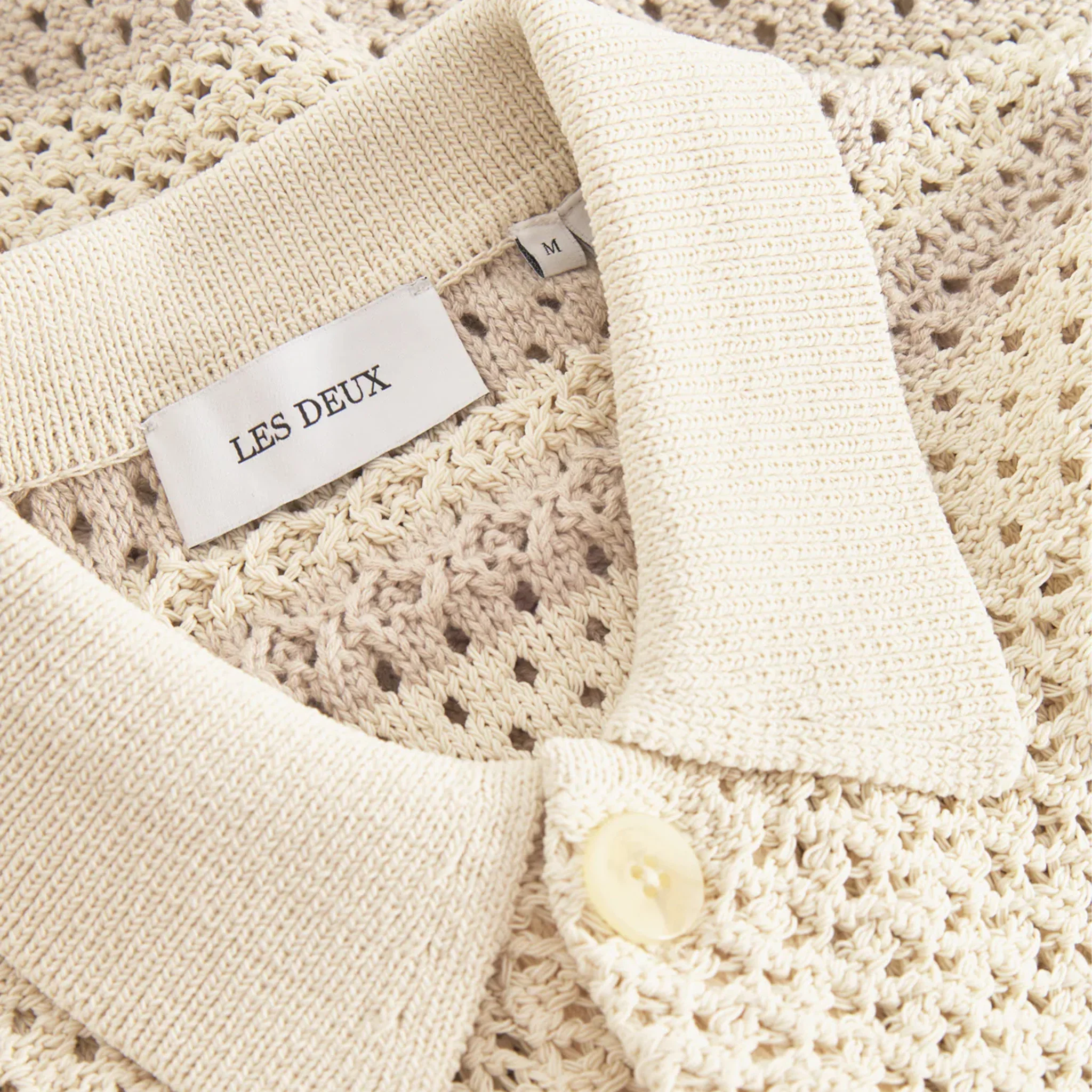 Les Deux Gianni Sort Sleeve Knit Shirt (Ivory) - Image 3