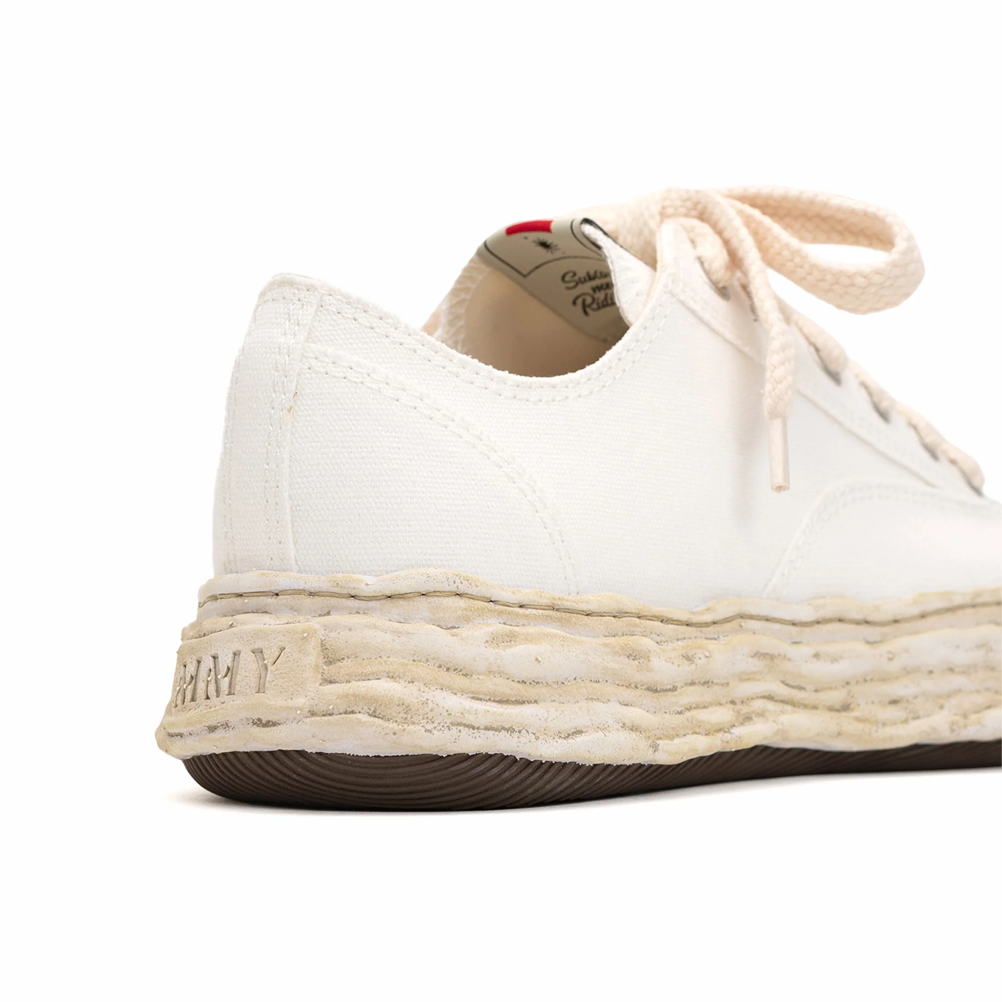 Maison MIHARA YASUHIRO "PETERSON23" OG Dyed Sole Canvas Low-Top Sneaker (White) - Image 4