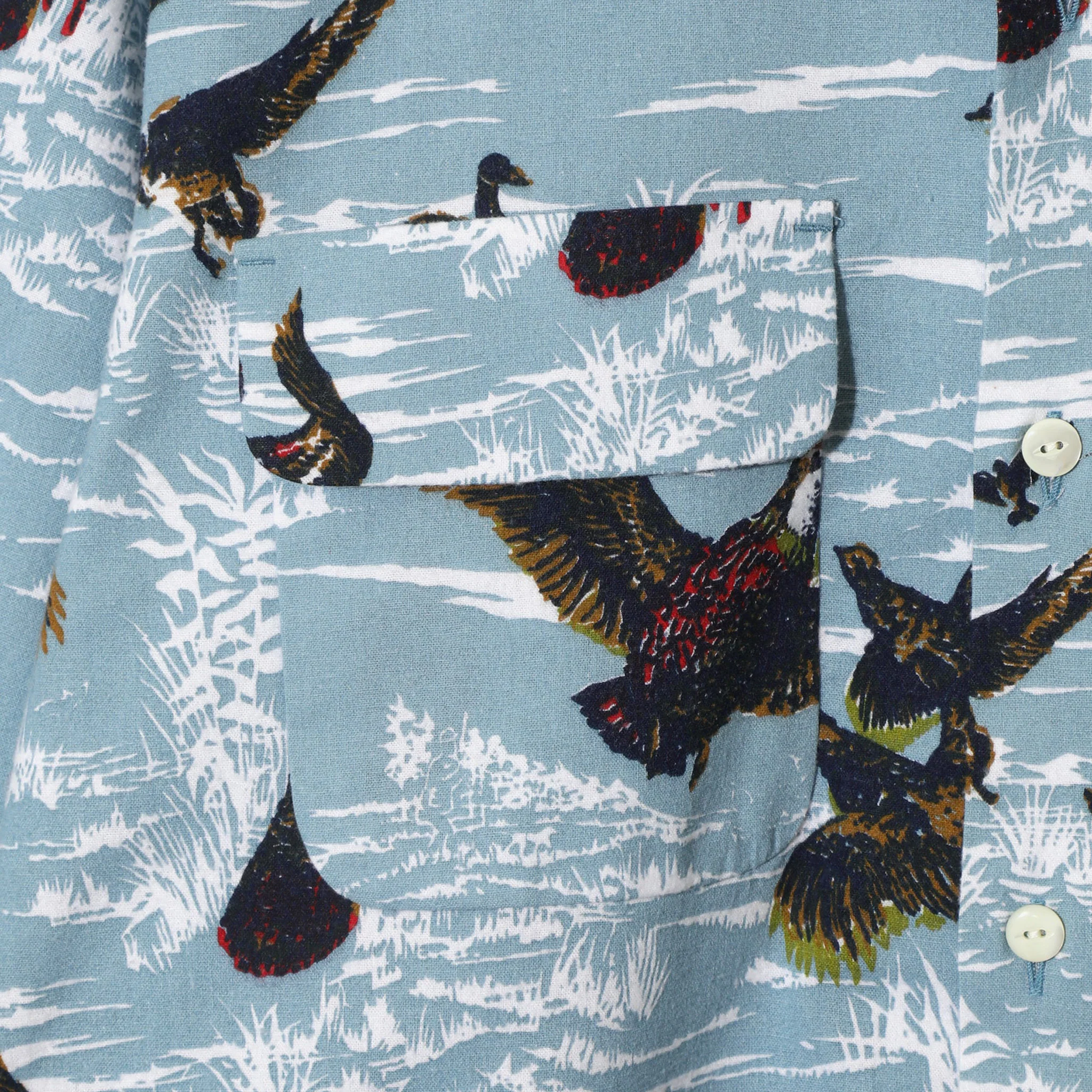 Needles Classic Shirt - Printed Flannel / Bird (Blue) - Image 3