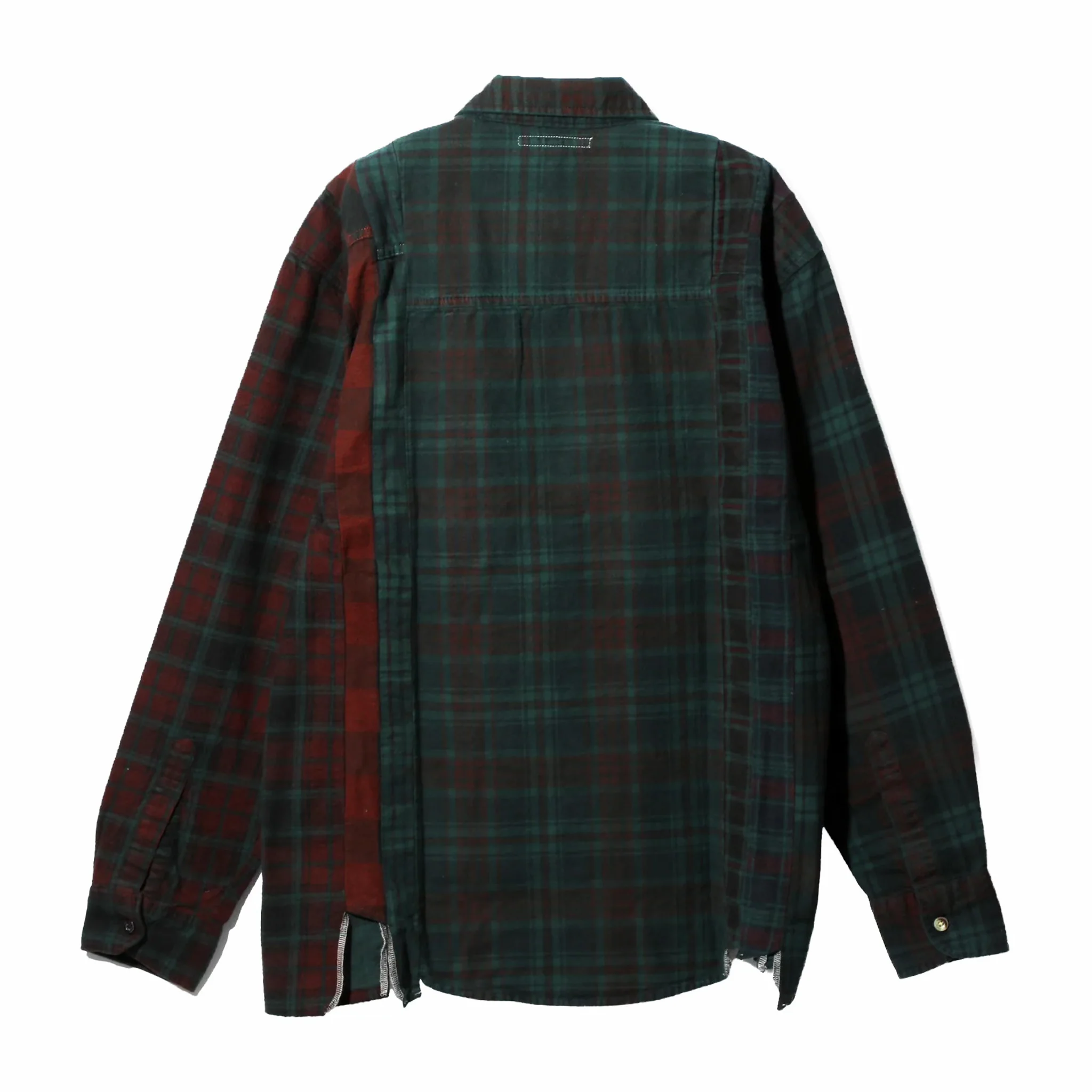 Needles Flannel Shirt - 7 Cuts Shirt - Over Dye (Dark Green) - Image 2