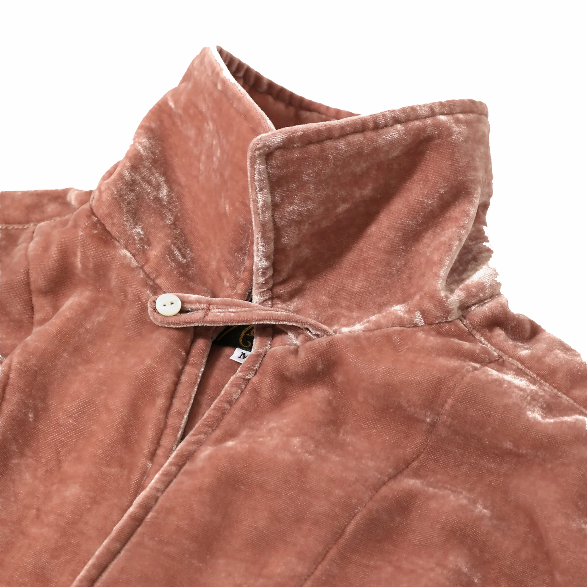 Needles Italian Collar S/S Shirt - PE/R Velvet (Pink) - Image 3