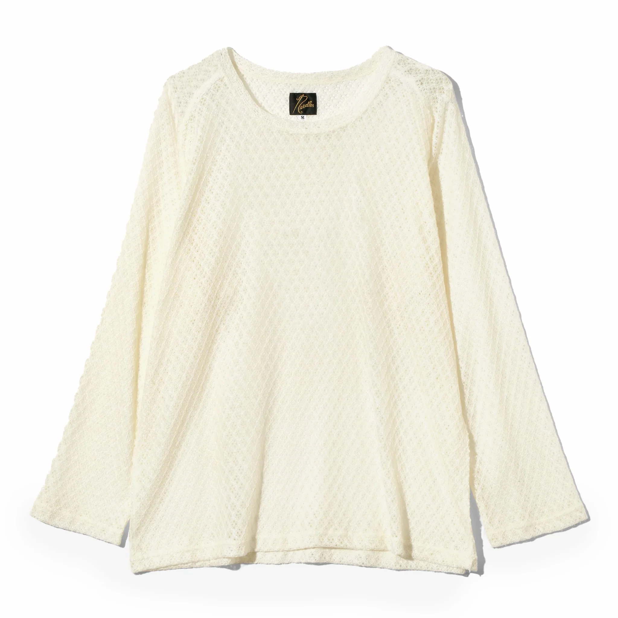 Needles L/S U-Neck Tee - PE/W Raschel Lace (White)
