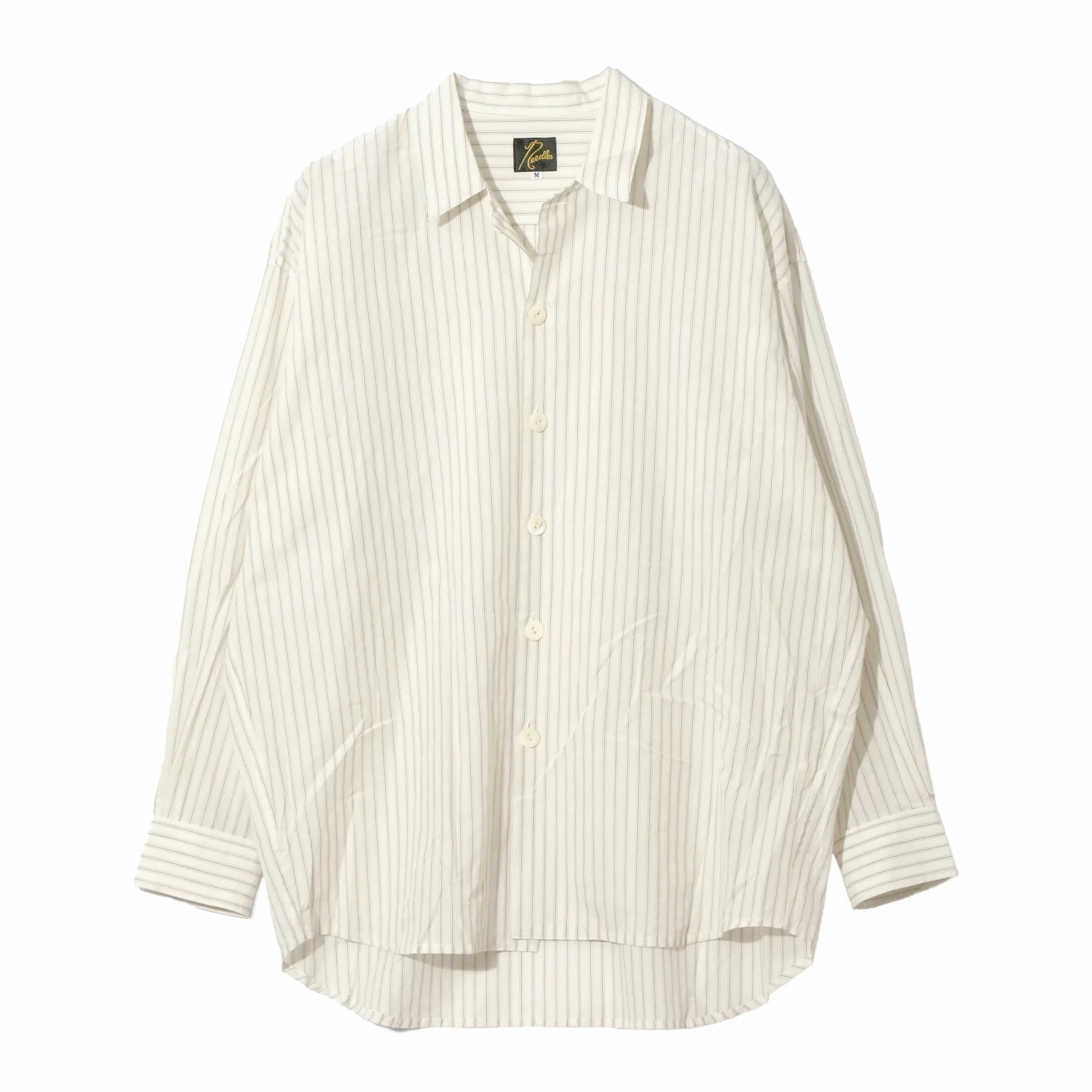 Needles Uncon Shirt - Dobby Stripe (Cream/Brown)