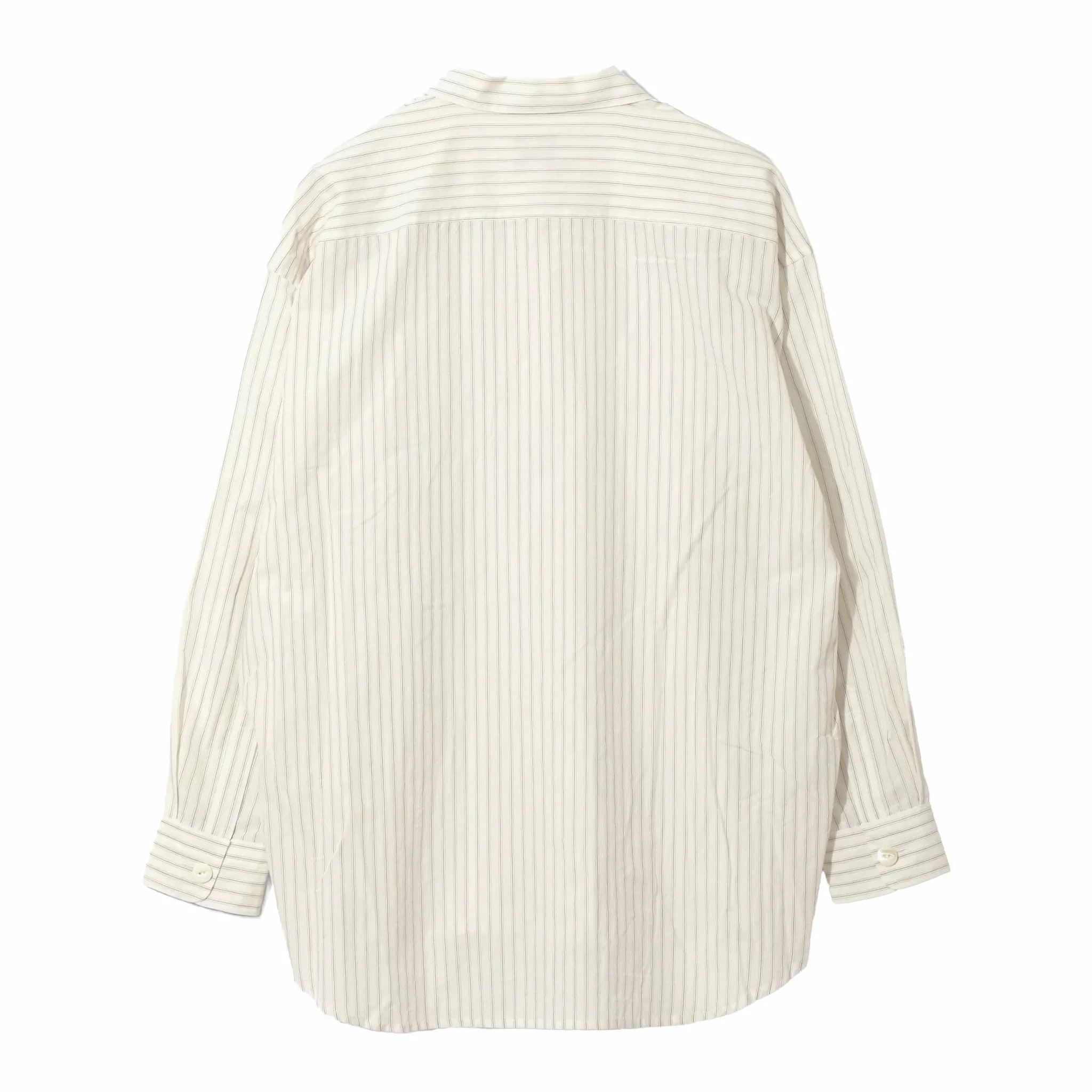 Needles Uncon Shirt - Dobby Stripe (Cream/Brown) - Image 2