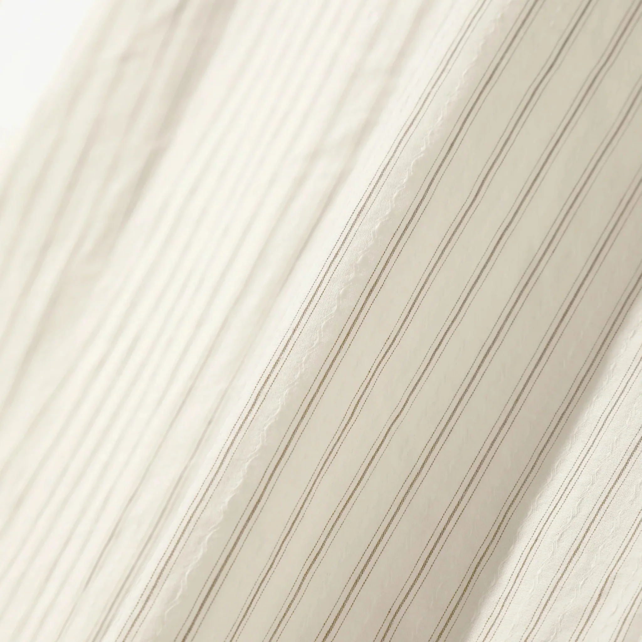 Needles Uncon Shirt - Dobby Stripe (Cream/Brown) - Image 3
