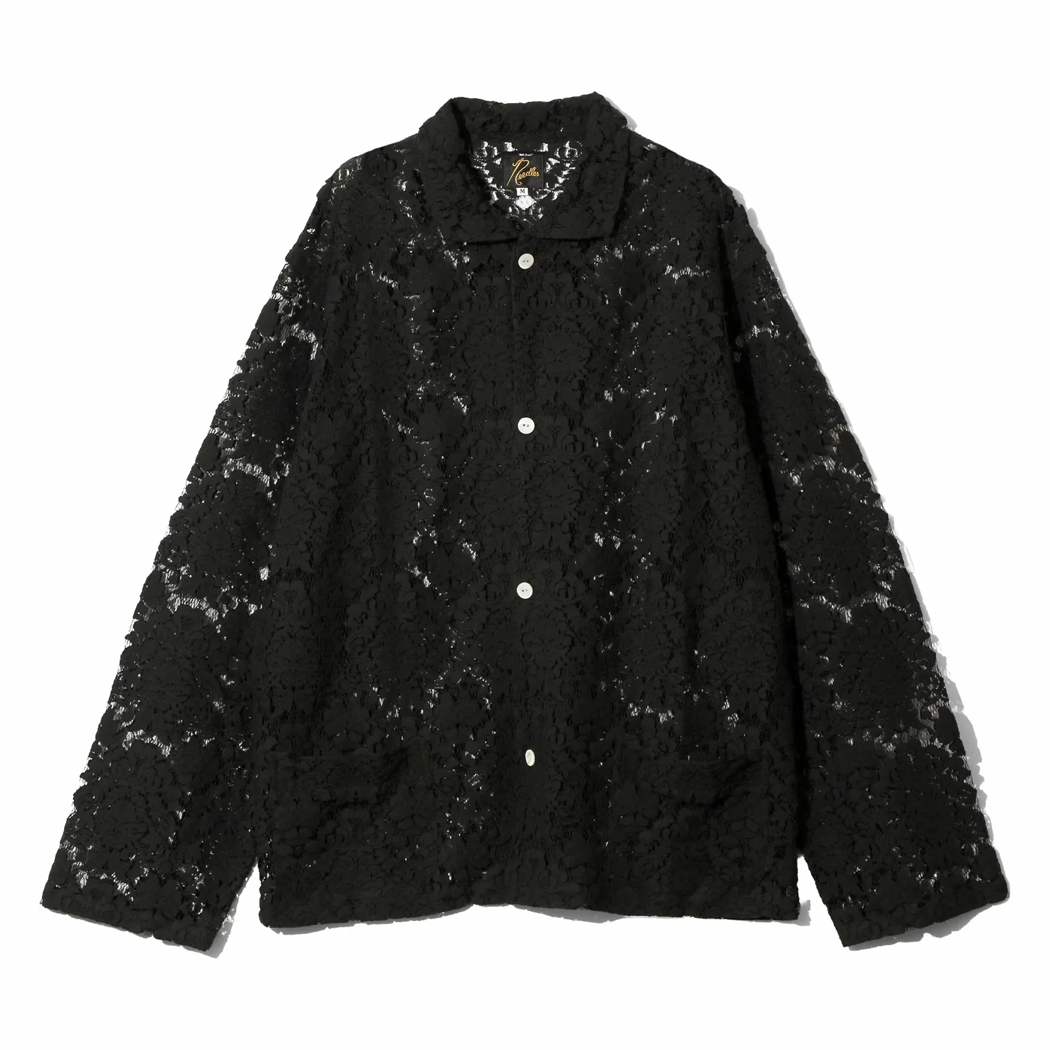 Needles Widespread Collar Shirt - Raschel Lace (Black)