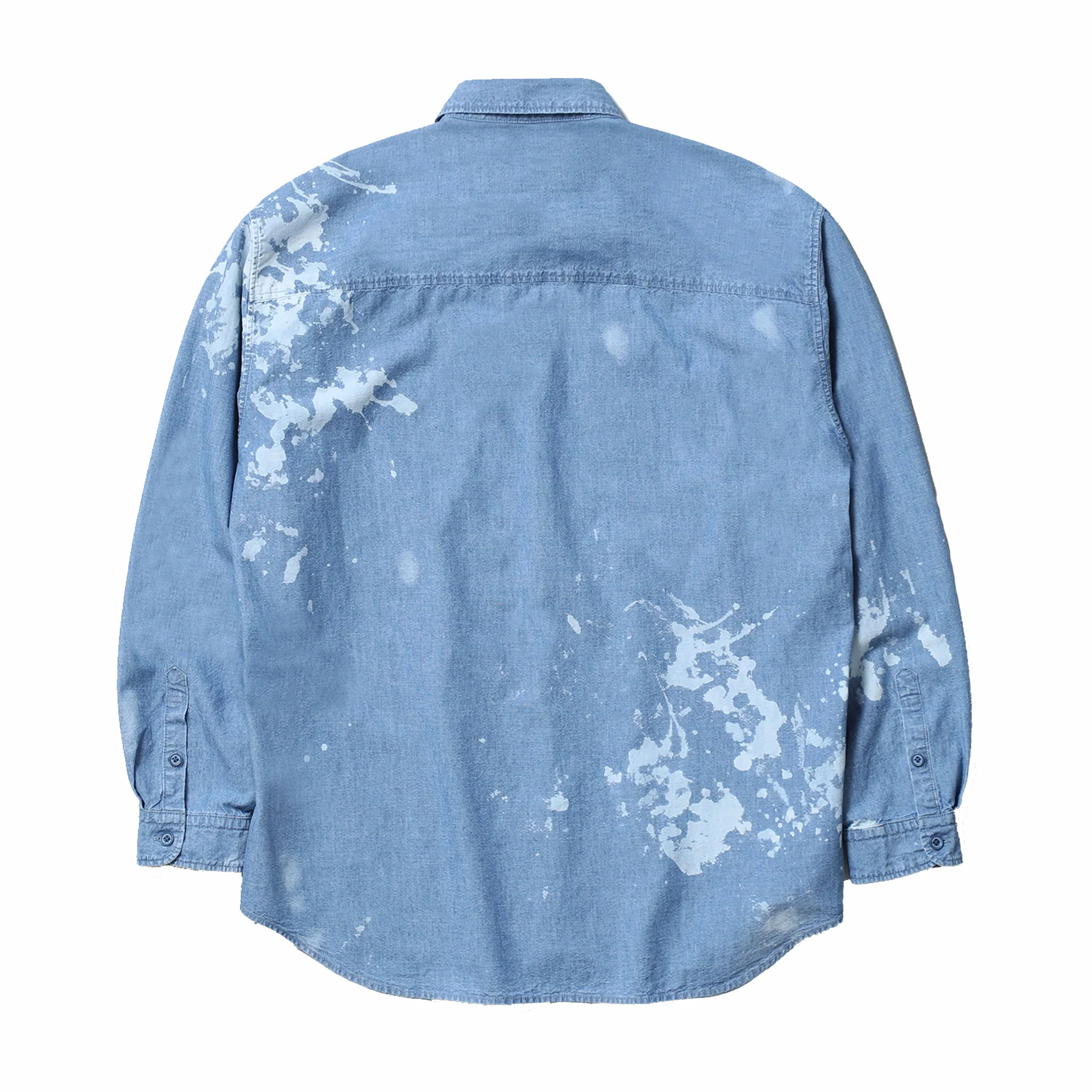 Neighborhood Garment Bleach Chambray Shirt LS (Indigo) - Image 2