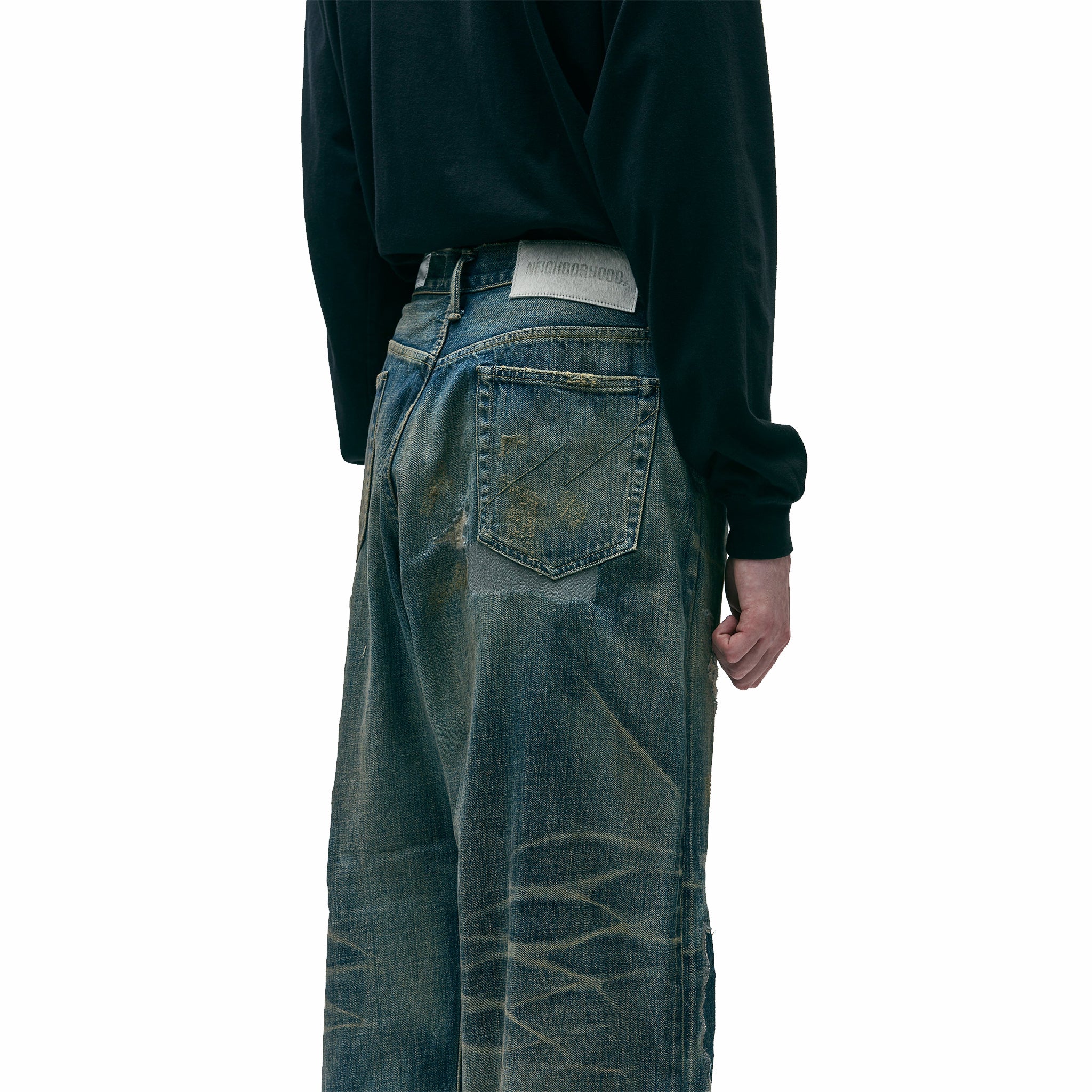 Neighborhood Savage Denim DP Wide Pants (Indigo) - Image 4
