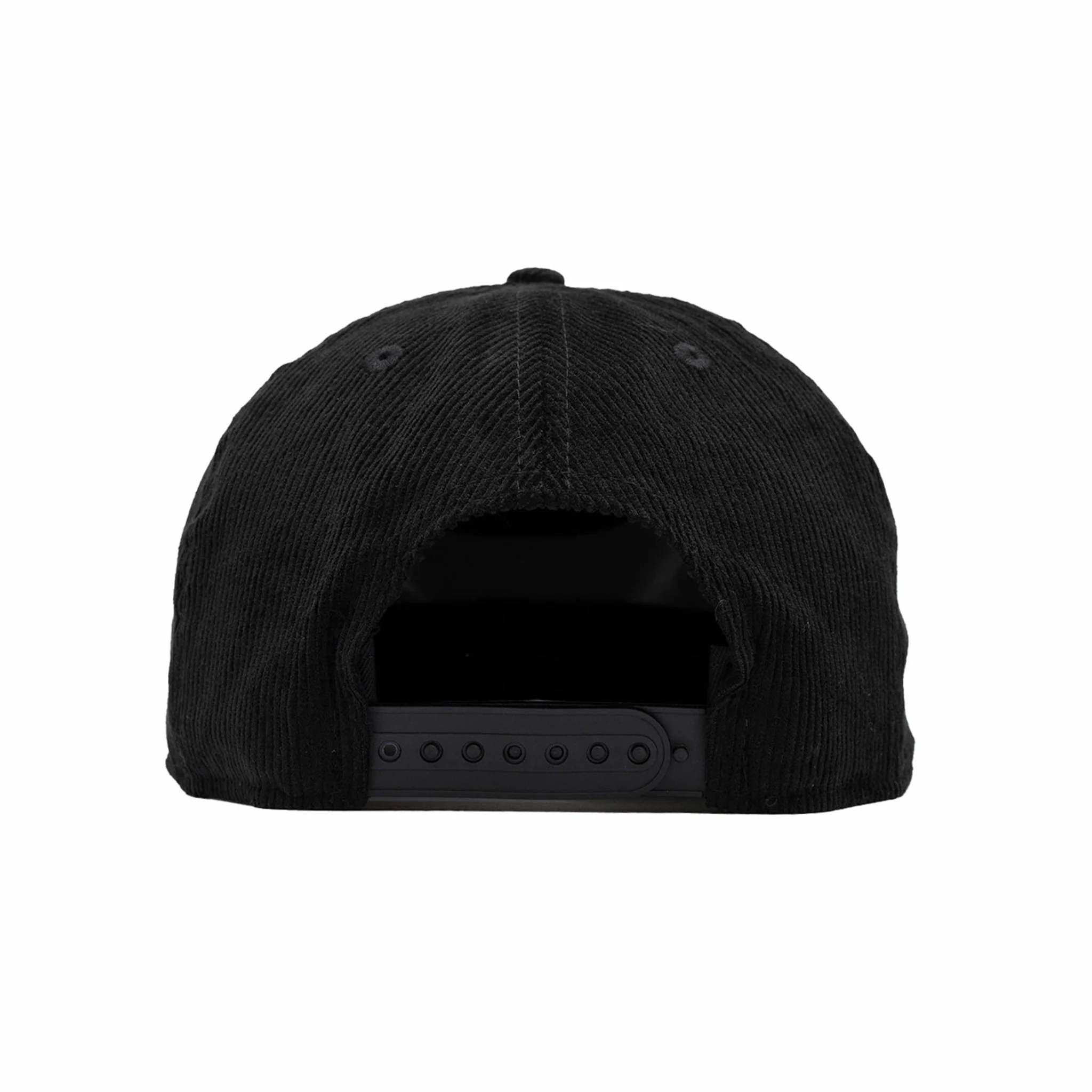 New Era x August - Atlanta Braves Corduroy 5 Panel Snapback Cap (Black/Merit Gold) - Image 3
