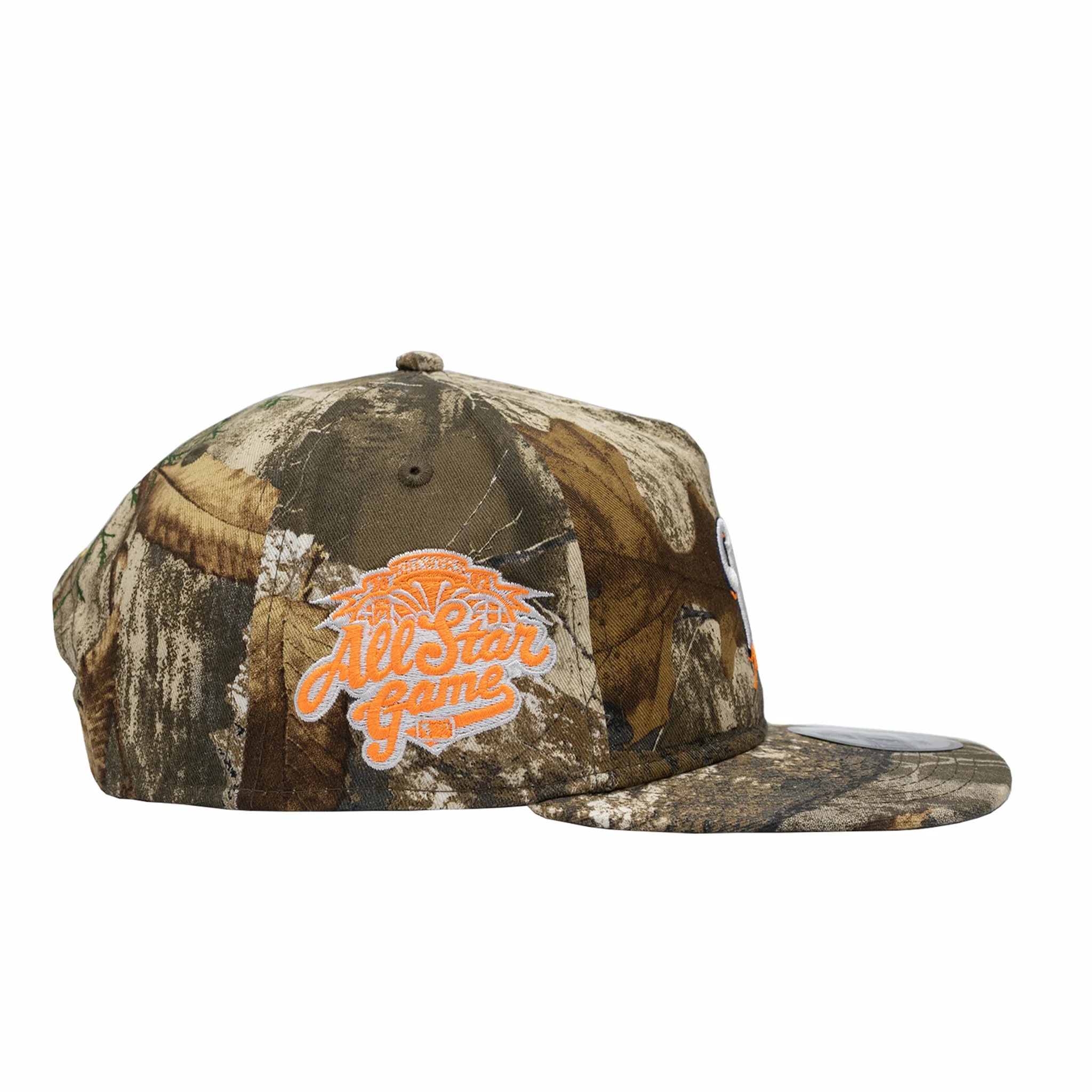 New Era x August - Milwaukee Brewers 5 Panel Snapback Cap (Real Tree Camo/Neon Orange) - Image 2