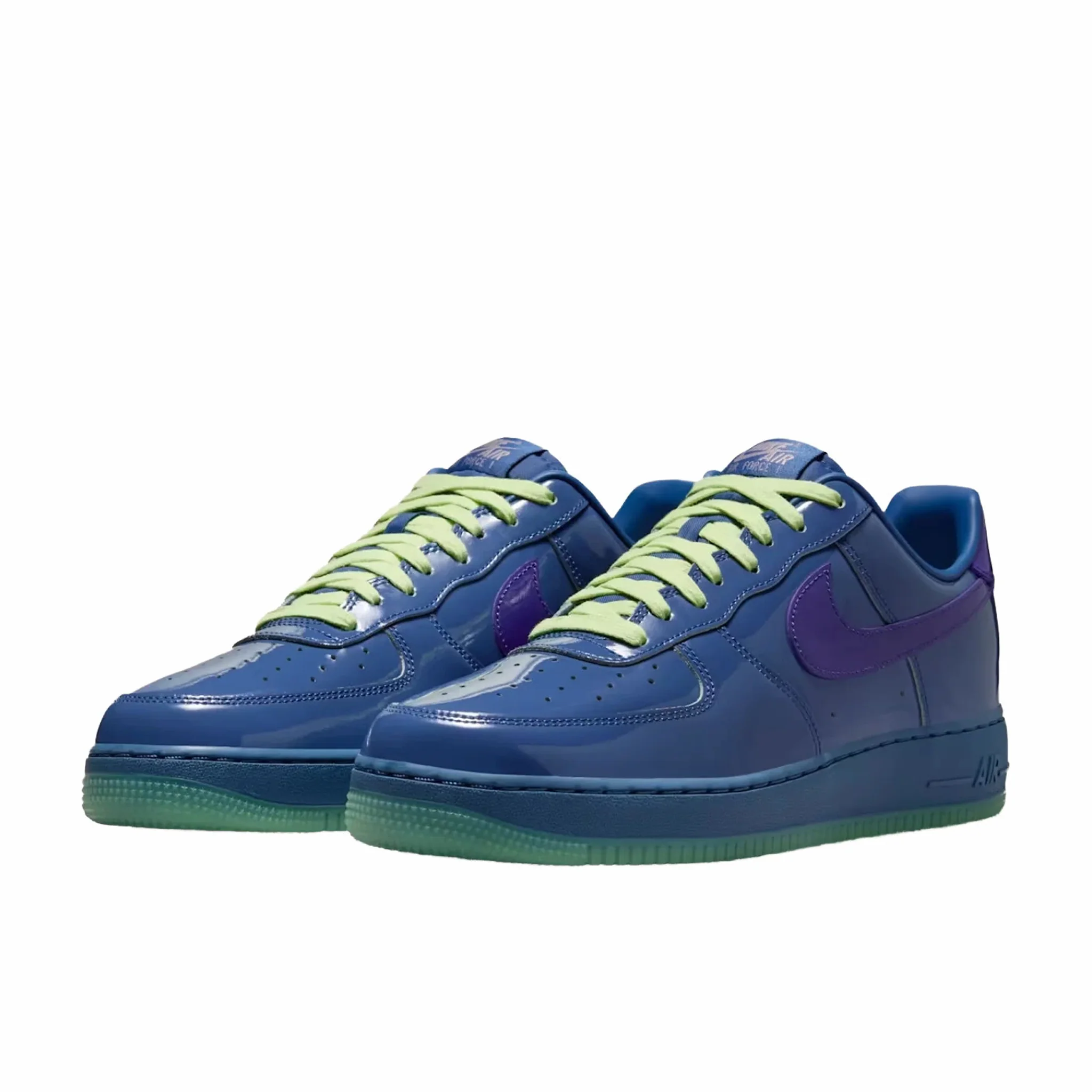Nike Air Force 1 Patent “Mystic Navy” (Mystic Navy/Light Liquid Lime-Grape Ice-Light Violet Ore) - Image 2