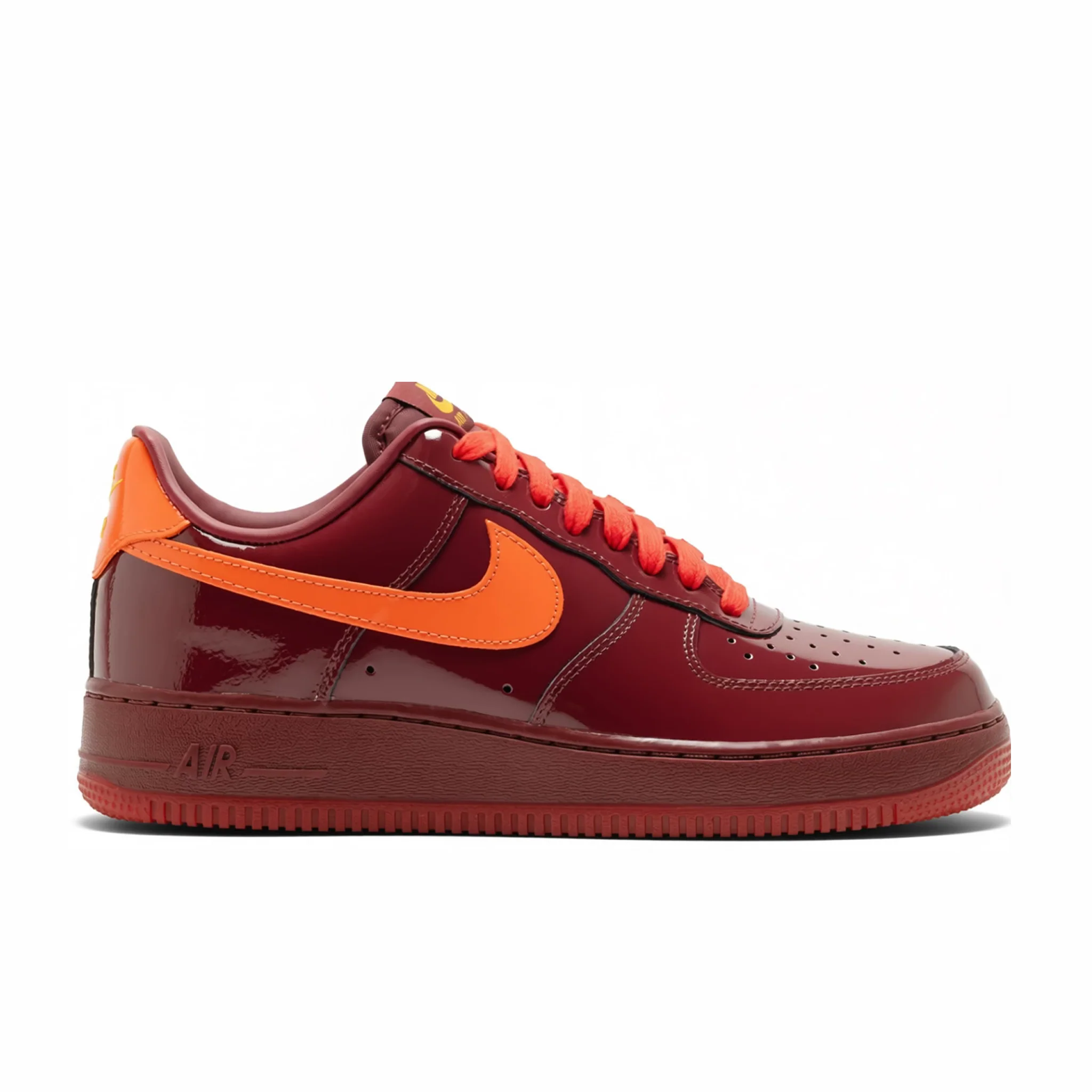 Nike Air Force 1 Patent “Dark Team Red” (Dark Team Red/Challenge Red-University Gold-Safety Orange)