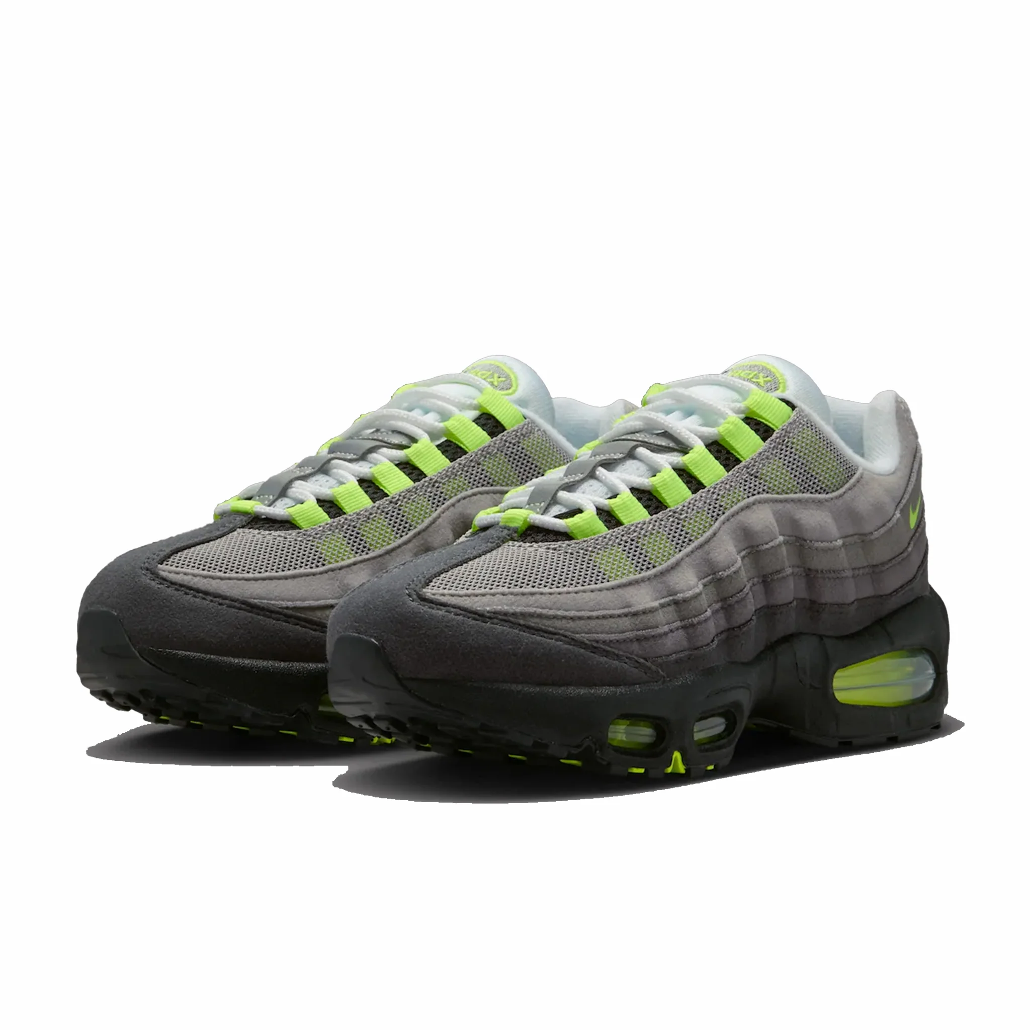 Nike Grade School Air Max 95 OG “Neon” Big Bubble (Black/Cool Grey-Neon Yellow) - Image 2