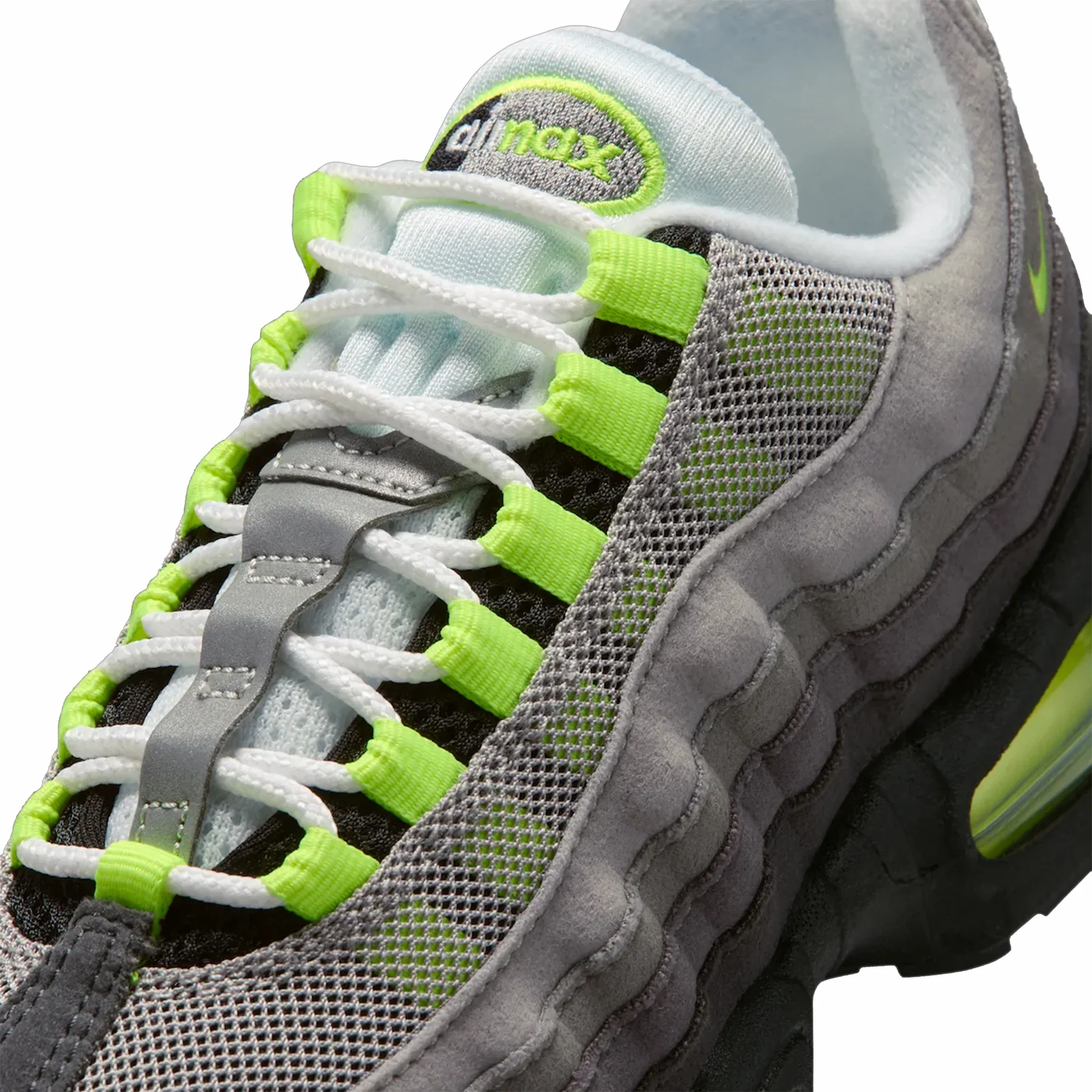 Nike Grade School Air Max 95 OG “Neon” Big Bubble (Black/Cool Grey-Neon Yellow) - Image 3