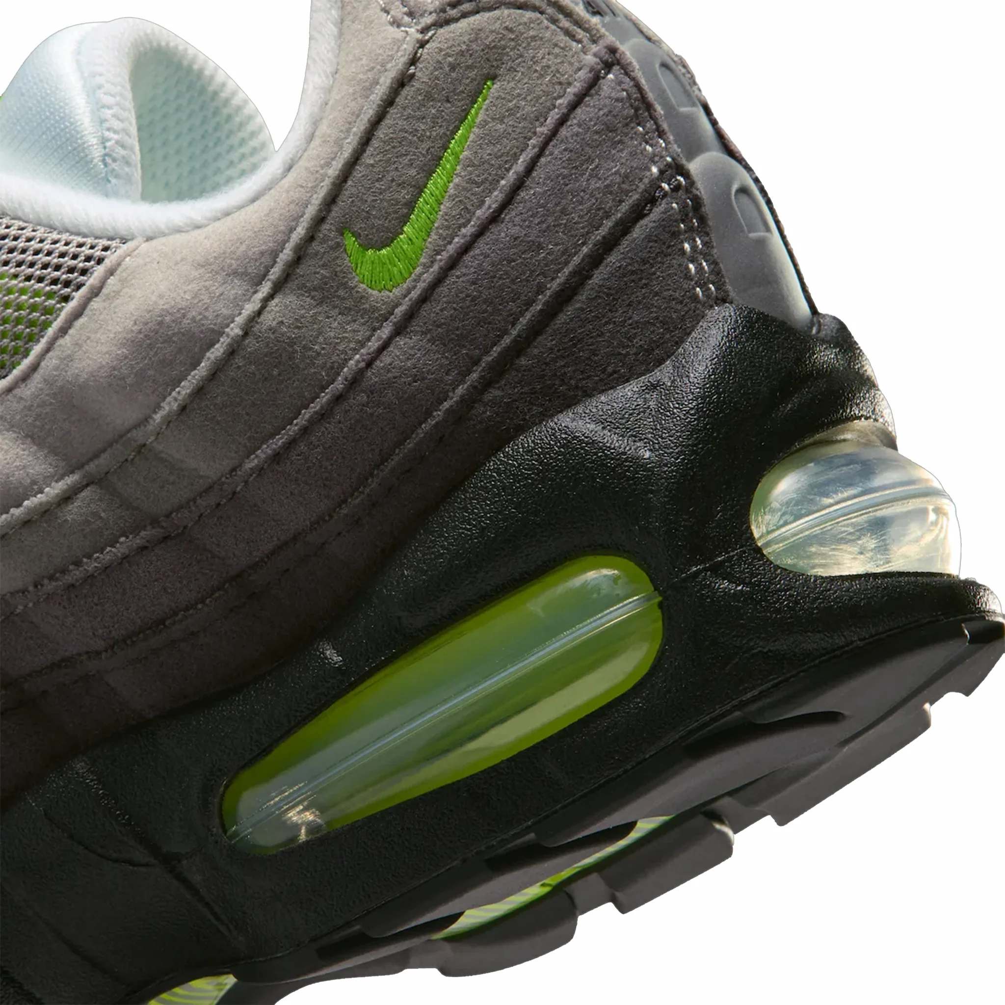 Nike Grade School Air Max 95 OG “Neon” Big Bubble (Black/Cool Grey-Neon Yellow) - Image 6
